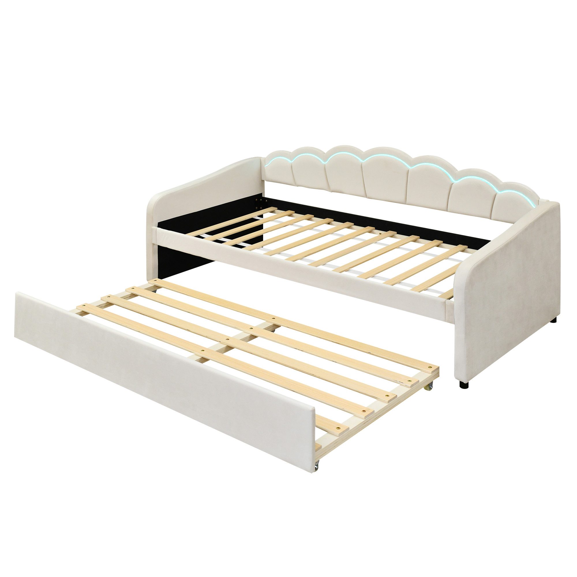 SOFTWEARY Schlafsofa mit LED-Beleuchtung, Gästebett, 90x200 günstig online kaufen