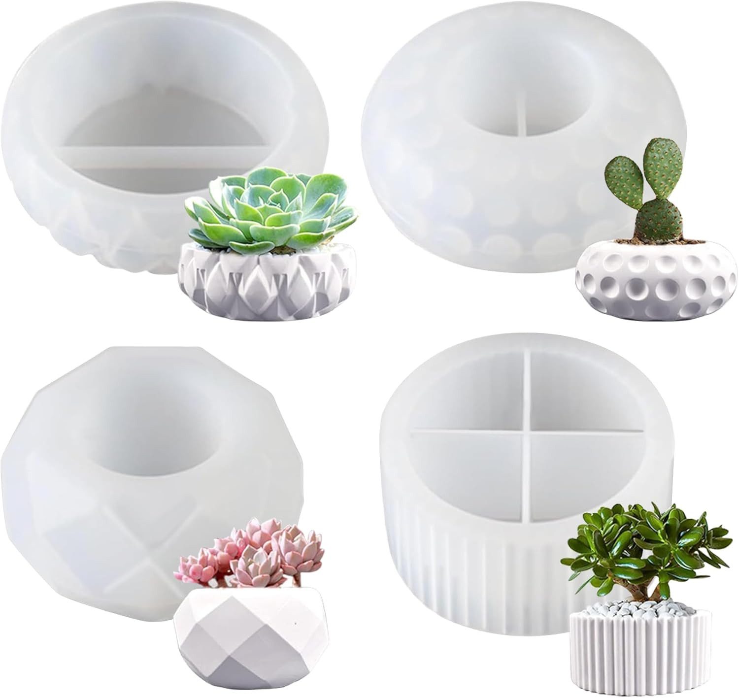 Modellierwerkzeug 4 Stück Vase Silikonform,DIY Vases Resin Formen,Vasen