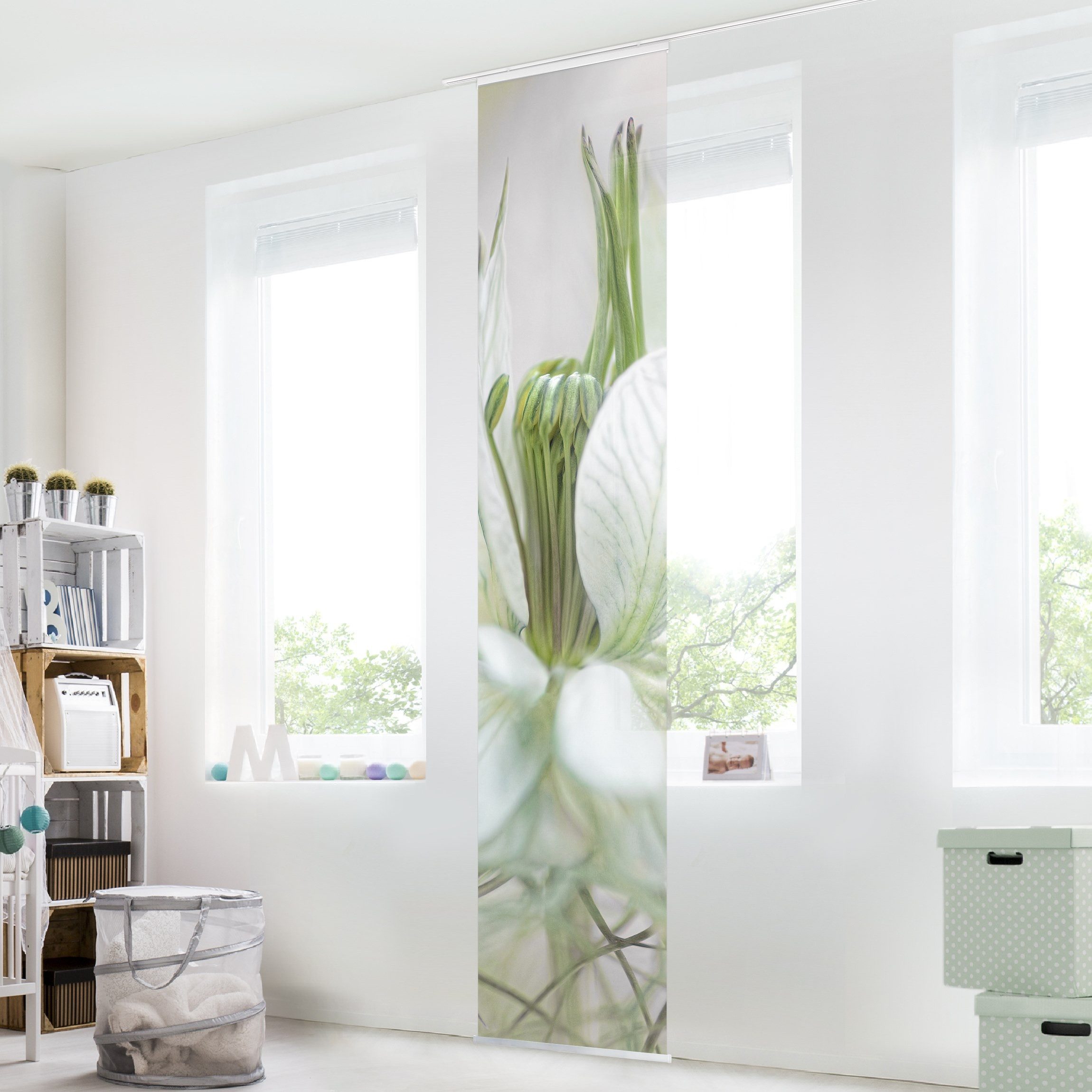 Bilderdepot24 Schiebegardine modern Flächenvorhang blickdicht Weiße günstig online kaufen