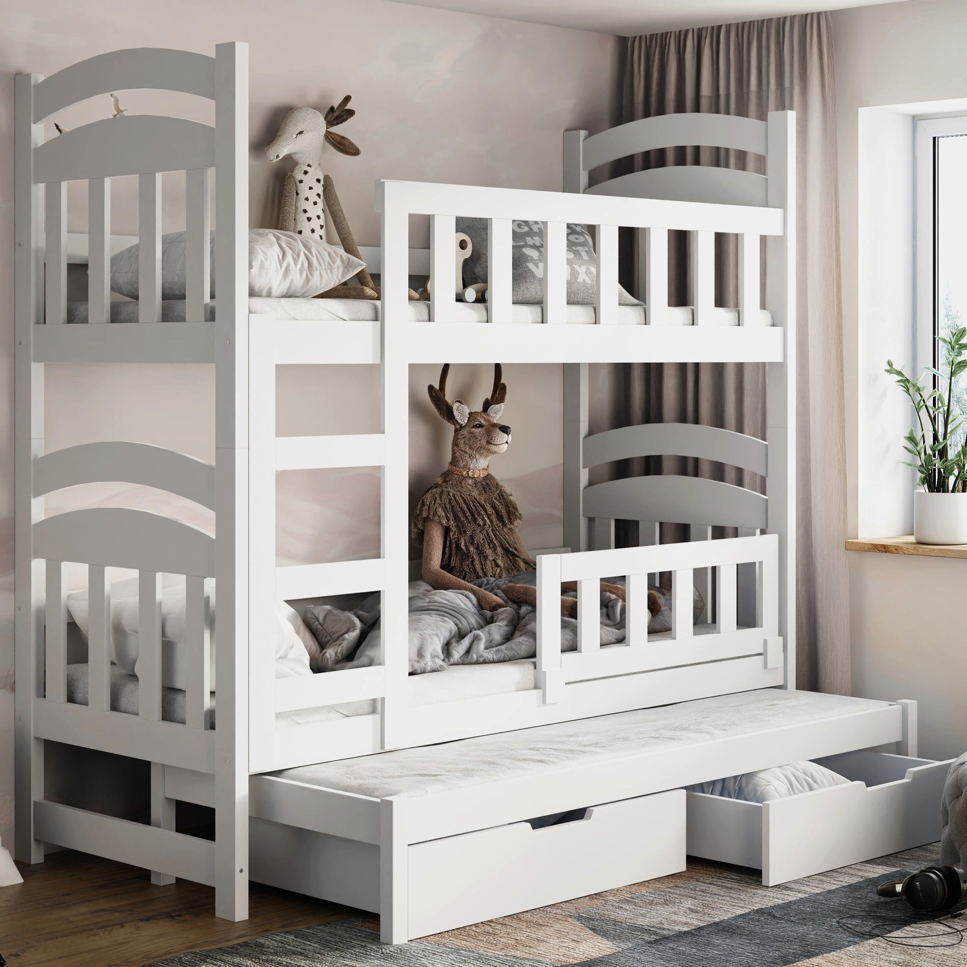 Selsey Etagenbett DOPIO, Etagenbett mit 1 Matratze & 2Schubladen