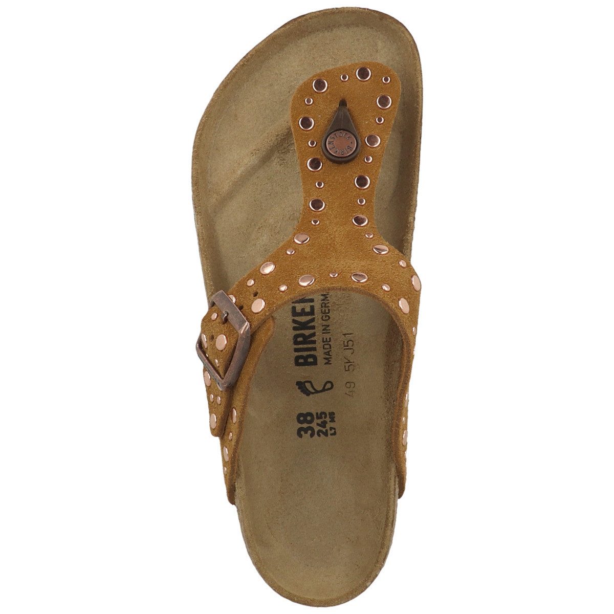 Birkenstock Gizeh Rivet Veloursleder normal Damen Zehentrenner Sandalen, Sandaletten, Sommerschuhe, Badeschuhe, Zehentrenner
