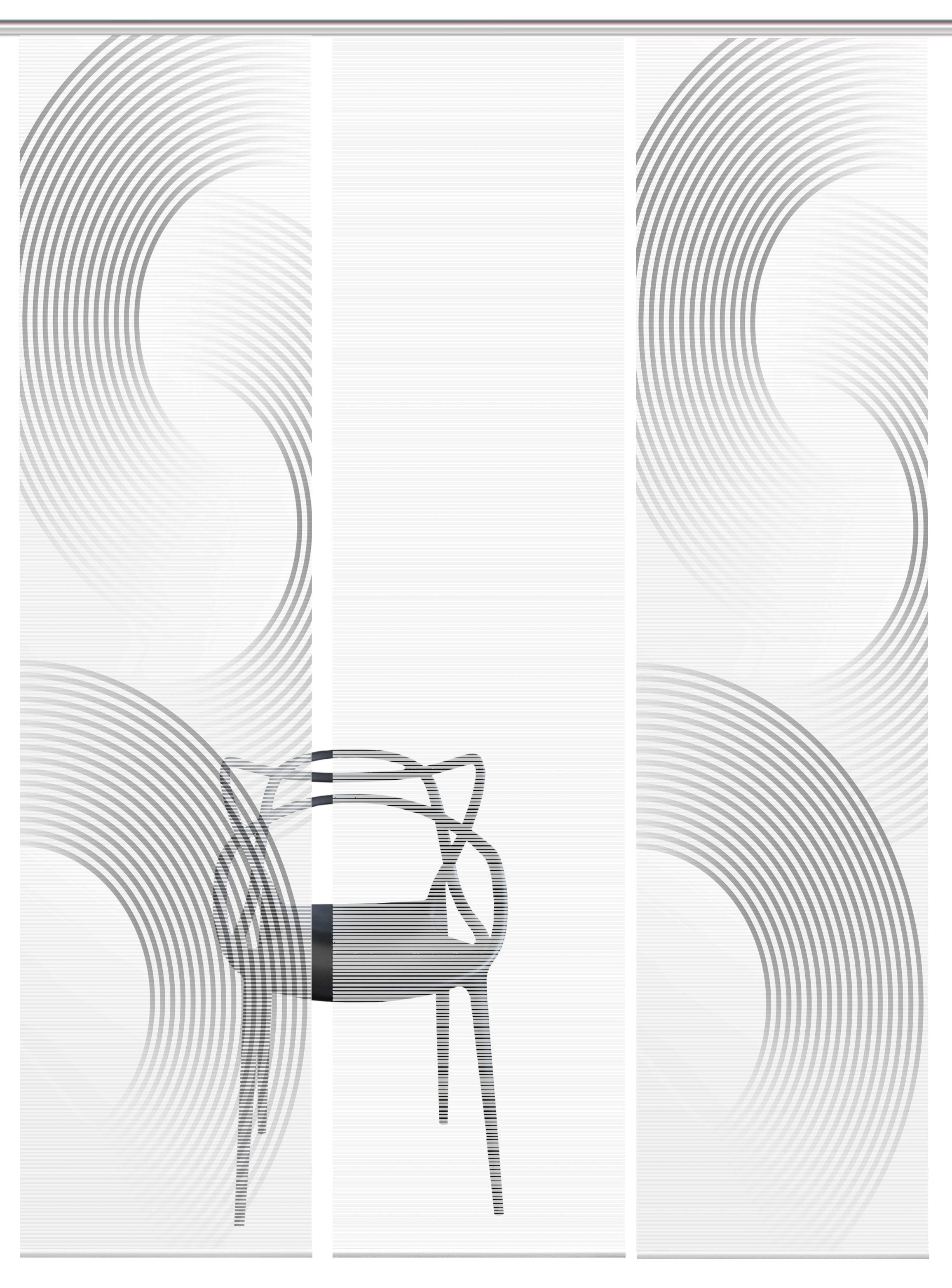 Vision Schiebegardine BEXON (3 St), Paneelwagen, halbtransparent, SET,SCHIEBEVORHANG,BAMBUS,DIGITALDRUCK