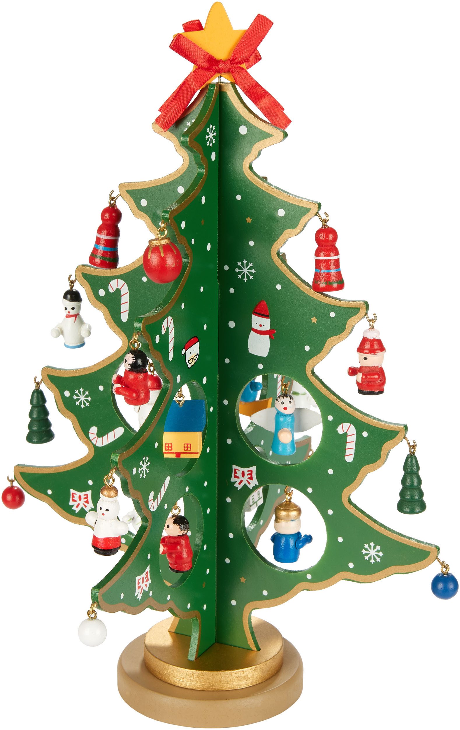 Weihnachtsfigur Mini Weihnachtsbaum aus Holz - Kleiner Tannenbaum zum Dekorieren