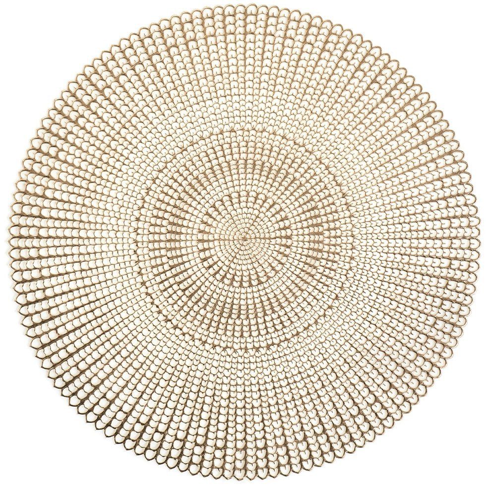 Zeller Present Dekomatte Schutzmatte, dekorative Tischmatte - gold, Ø 41 cm, ZELLER