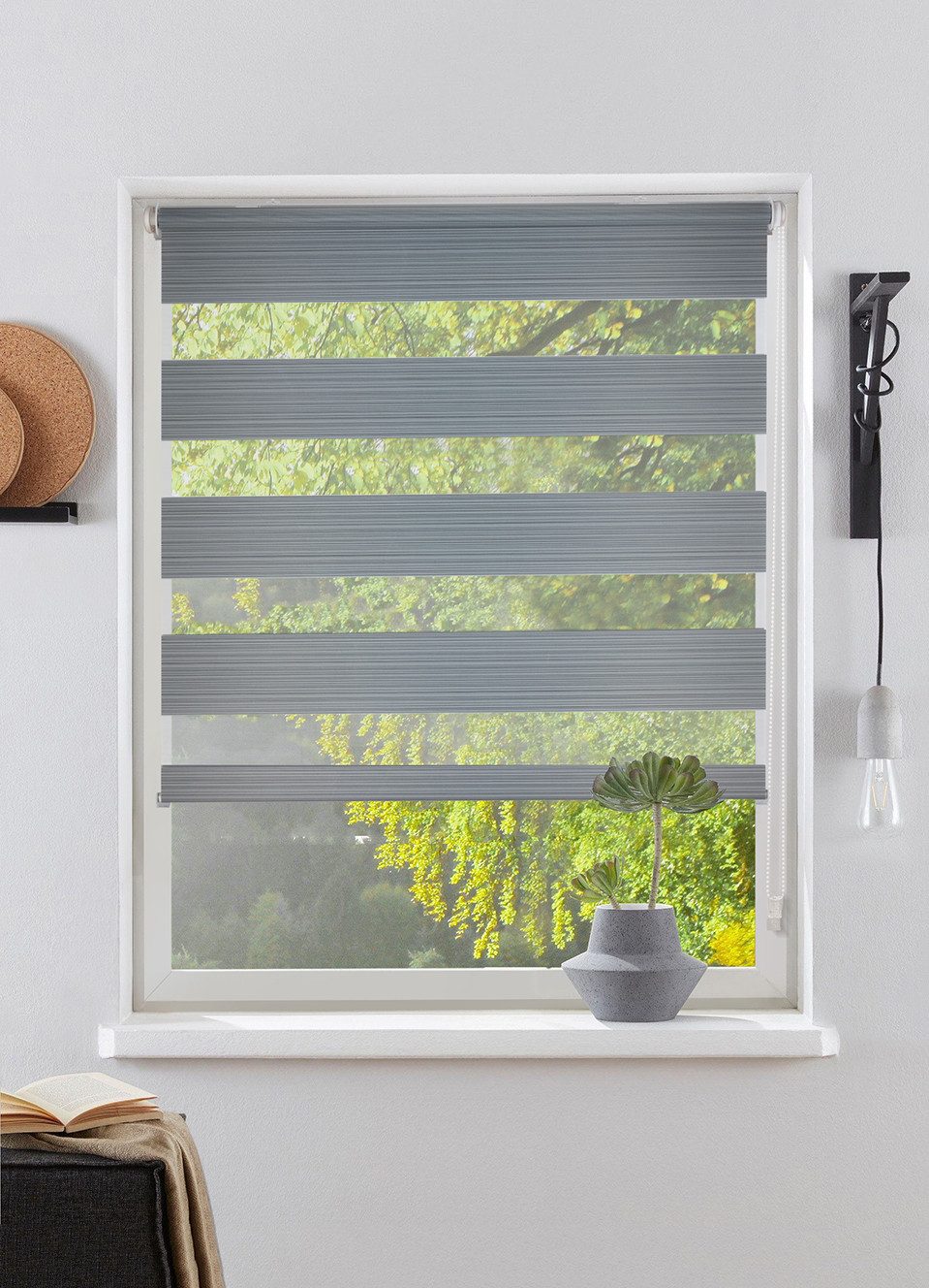 Doppelrollo NURI, Bruno Banani, Lichtschutz, ohne Bohren, freihängend, Klemmfix, Klemmfix-Doppelrollo, NEUHEIT!