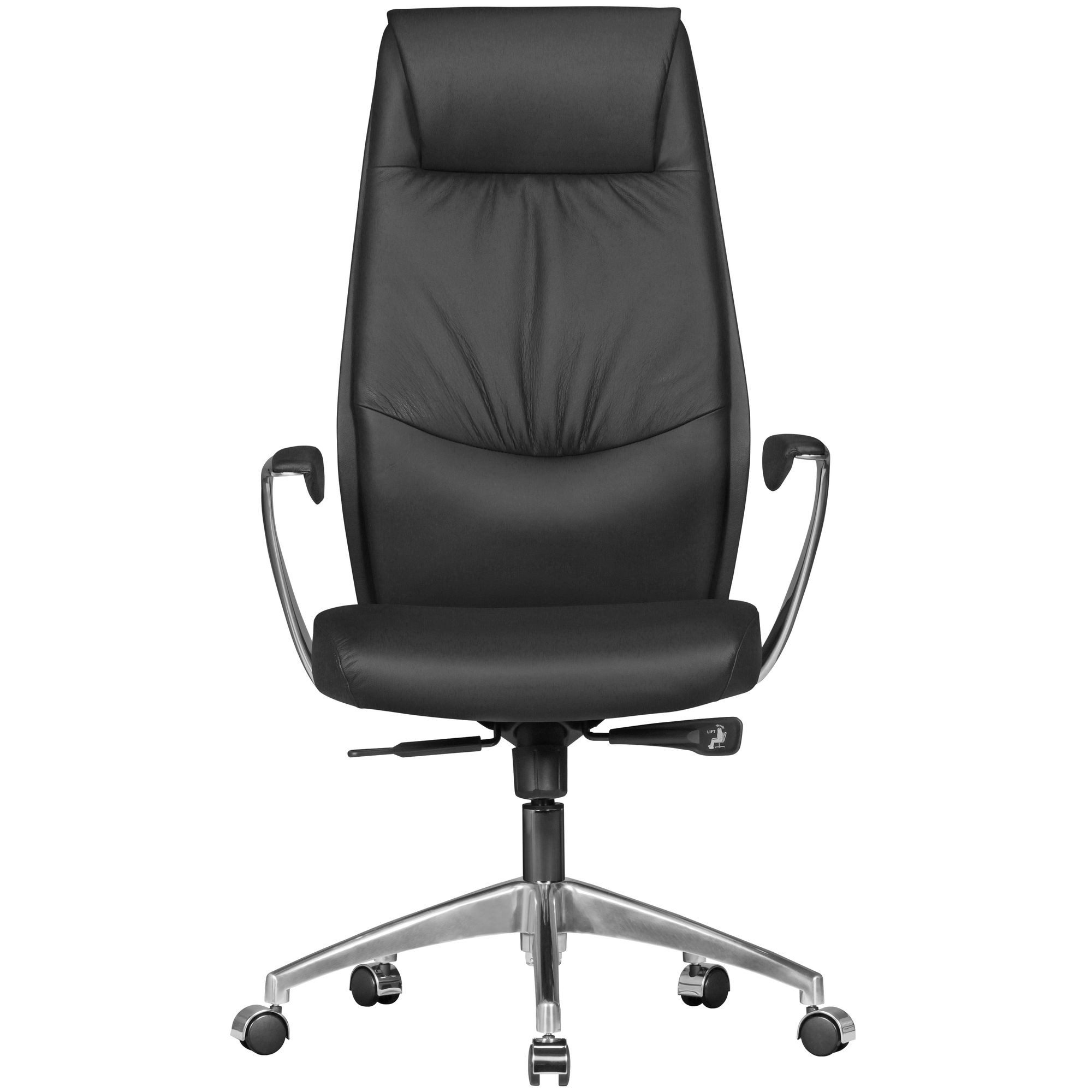 FINEBUY Chefsessel SuVa1069_1 (Echtleder Schwarz Schreibtischstuhl günstig online kaufen