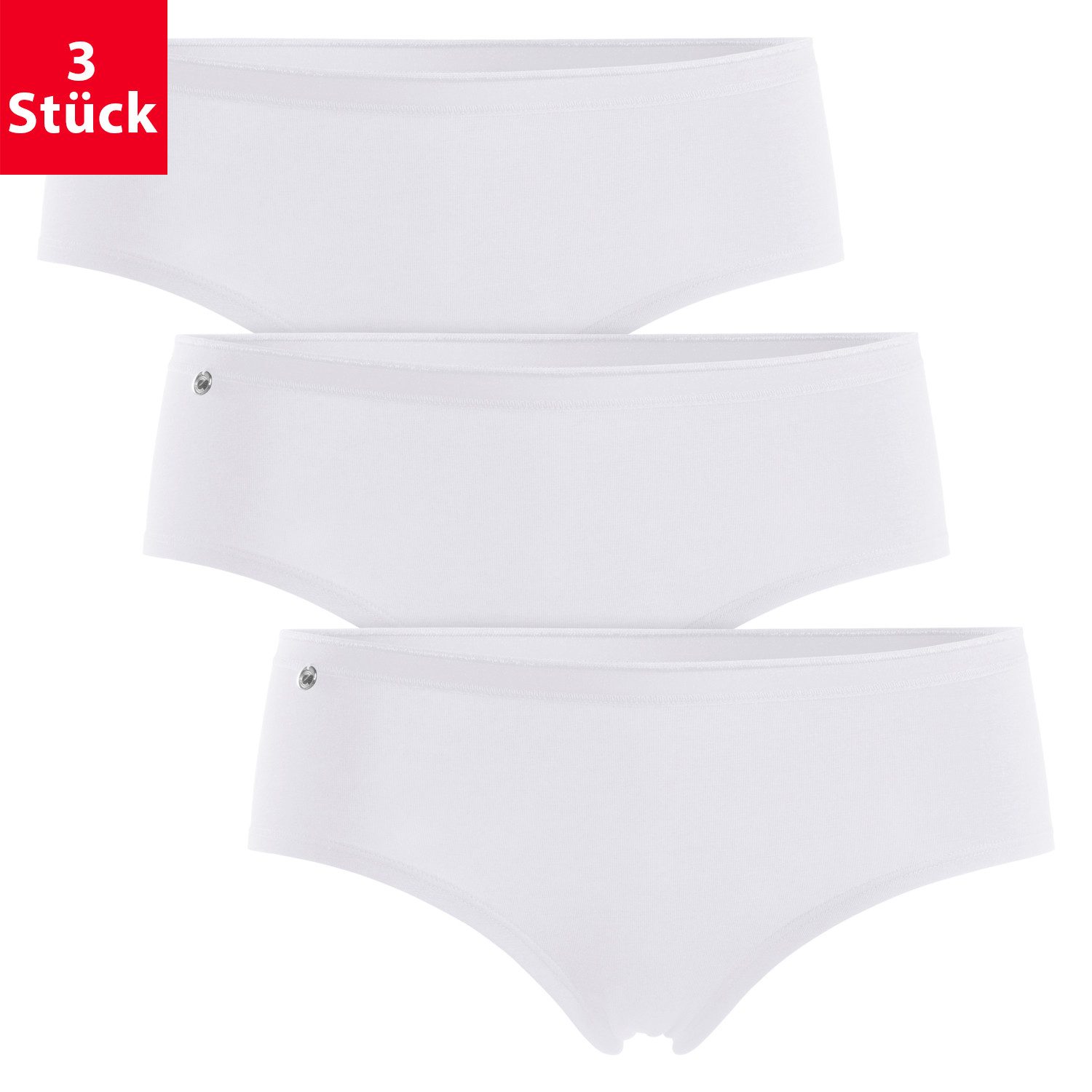 celodoro Panty Damen Basic Panty (3er Pack) Hipster Slip mit Zier-Logo