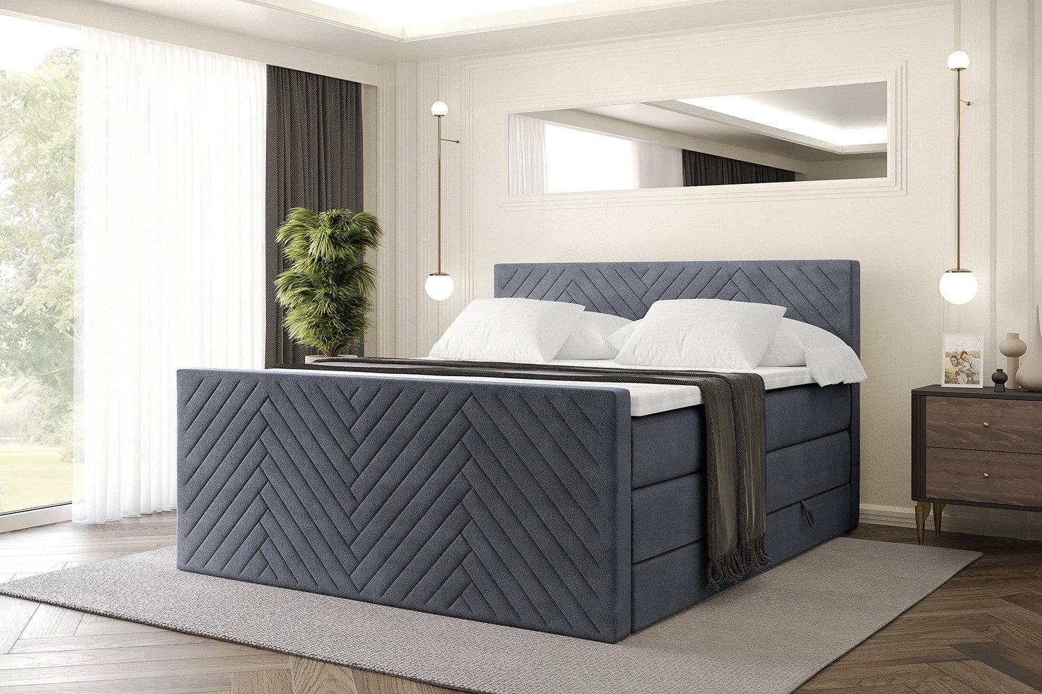 ALTDECOR Boxspringbett VEXA-Z KING (Multipocket-Matratze H4, H3 Matratze Bo günstig online kaufen
