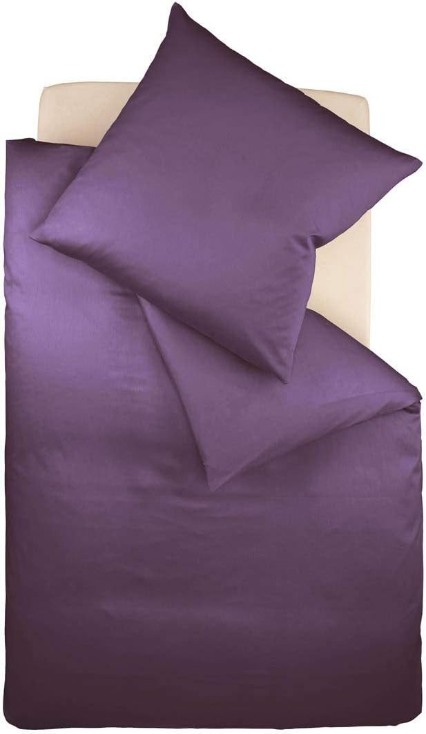 fleuresse Bettwäsche Colours, 100% Baumwolle, 2 teilig, Uni-Mako-Satin, superweich, atmungsaktiv, hochwertige Reißverschlüsse