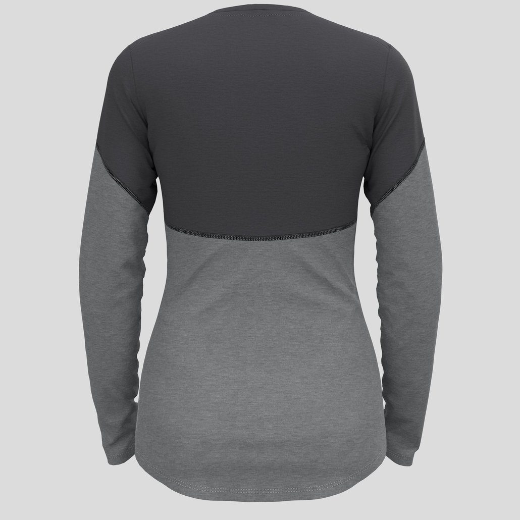 Langärmeliger Odlo Wool Funktionsunterhemd melange Base dark Performance grey Warm Layer Revelstoke