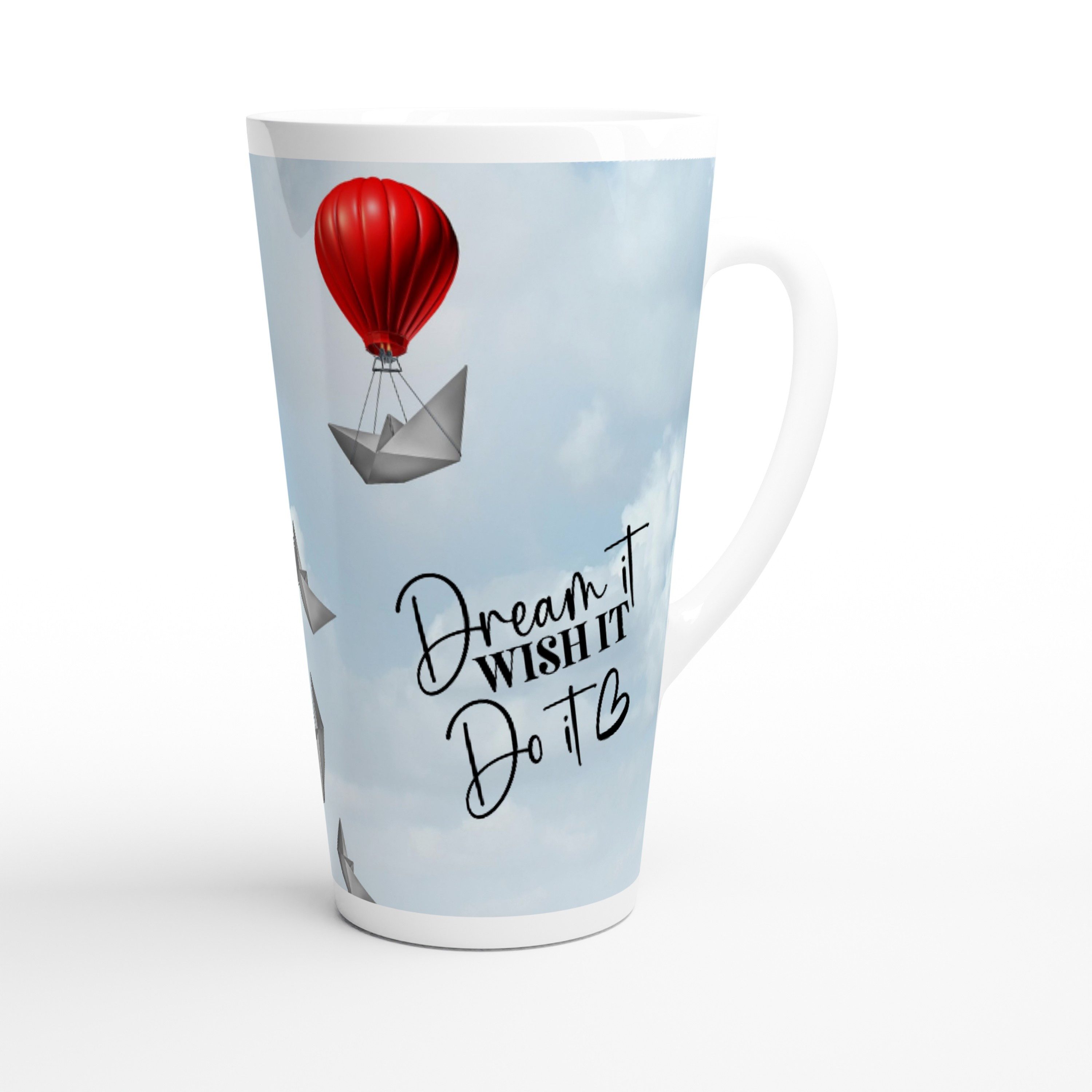 Alltagszauber Latte-Macchiato-Tasse - Jumbo-Tasse DO IT!, Keramik, extra groß, für ca. 500ml Inhalt