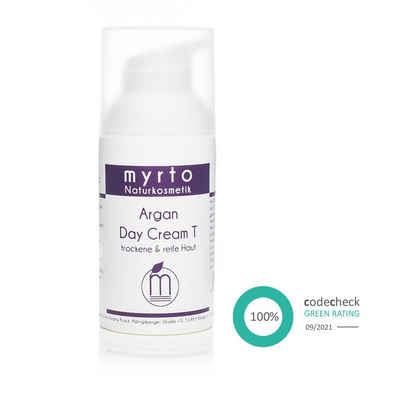 myrto Naturkosmetik Tagescreme myrto Bio Argan Day Cream T - Gesichtscreme bei trockener Haut, Bestbewertung Codecheck: 100% Grüner Ring