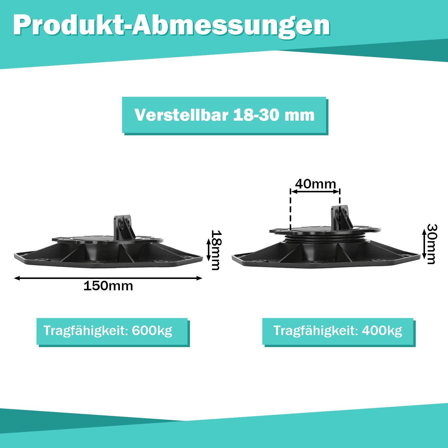 Clanmacy Holzfliesen 10-50x Stelzlager WPC Terrassenlager günstig online kaufen