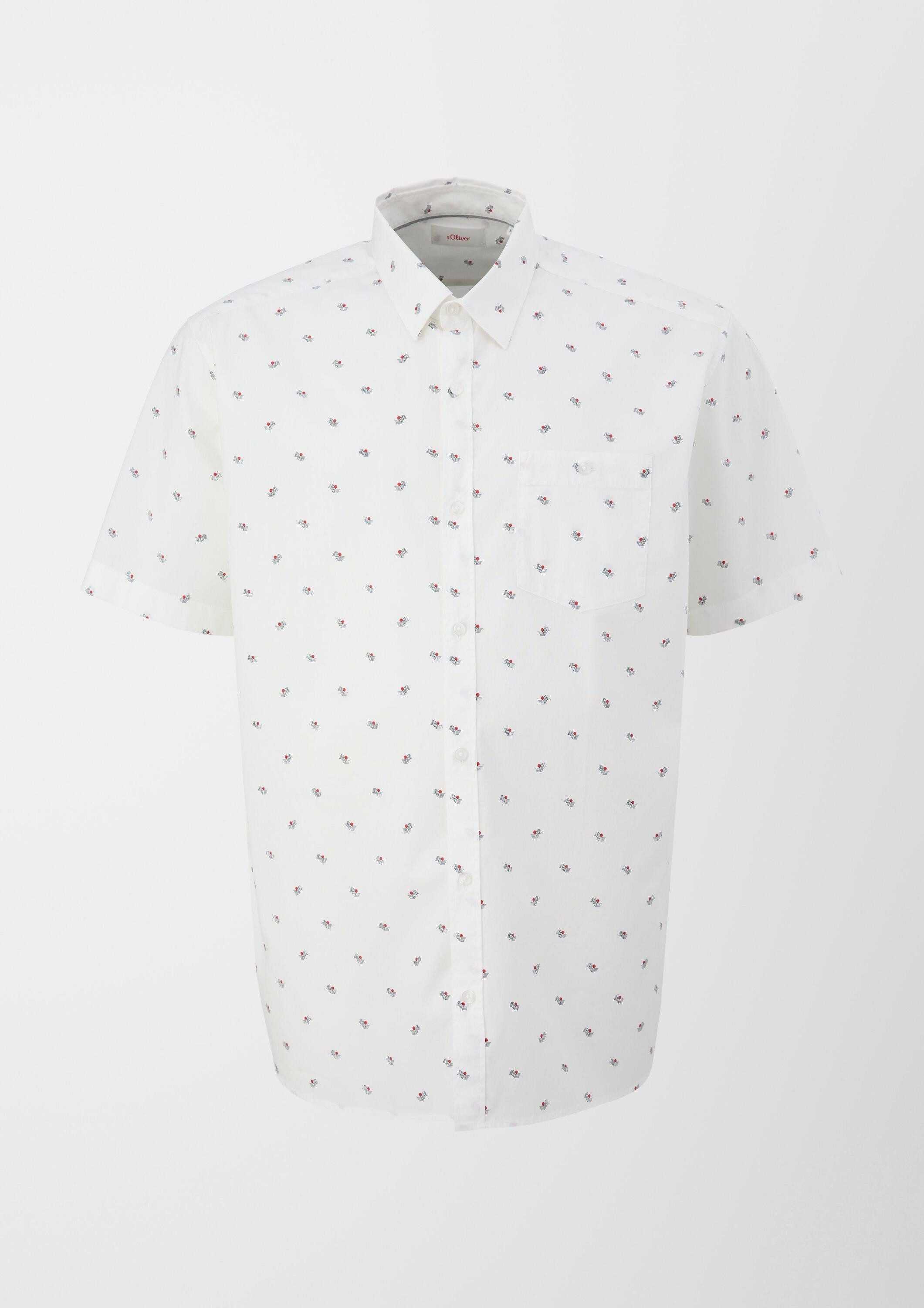 s.Oliver Kurzarmhemd Hemd Regular: Kurzarmhemd mit Alloverprint