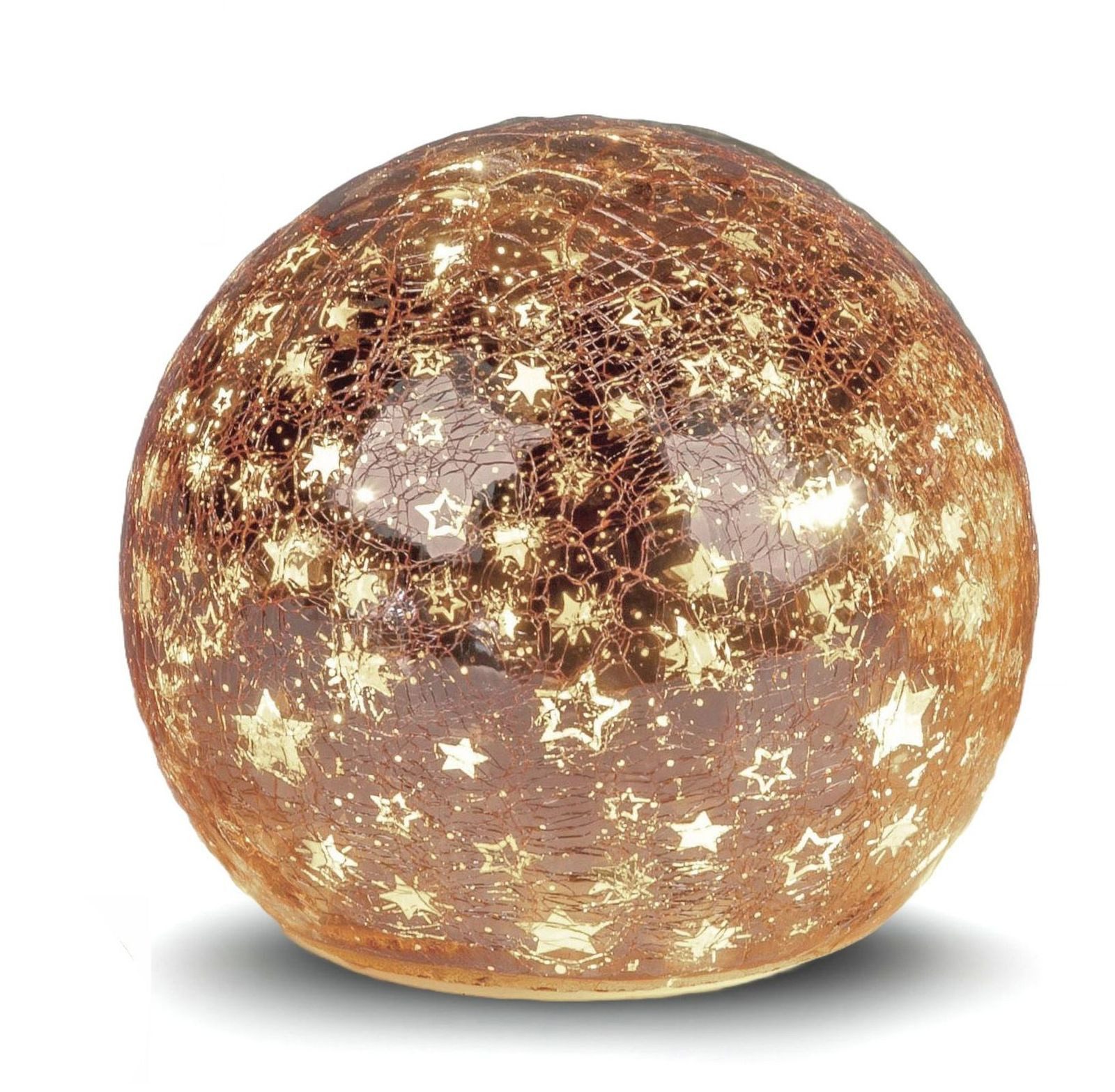 formano LED Dekolicht Glas-Kugel Sterne Rose-Gold 15 cm Timer 6h/18h Weihna günstig online kaufen