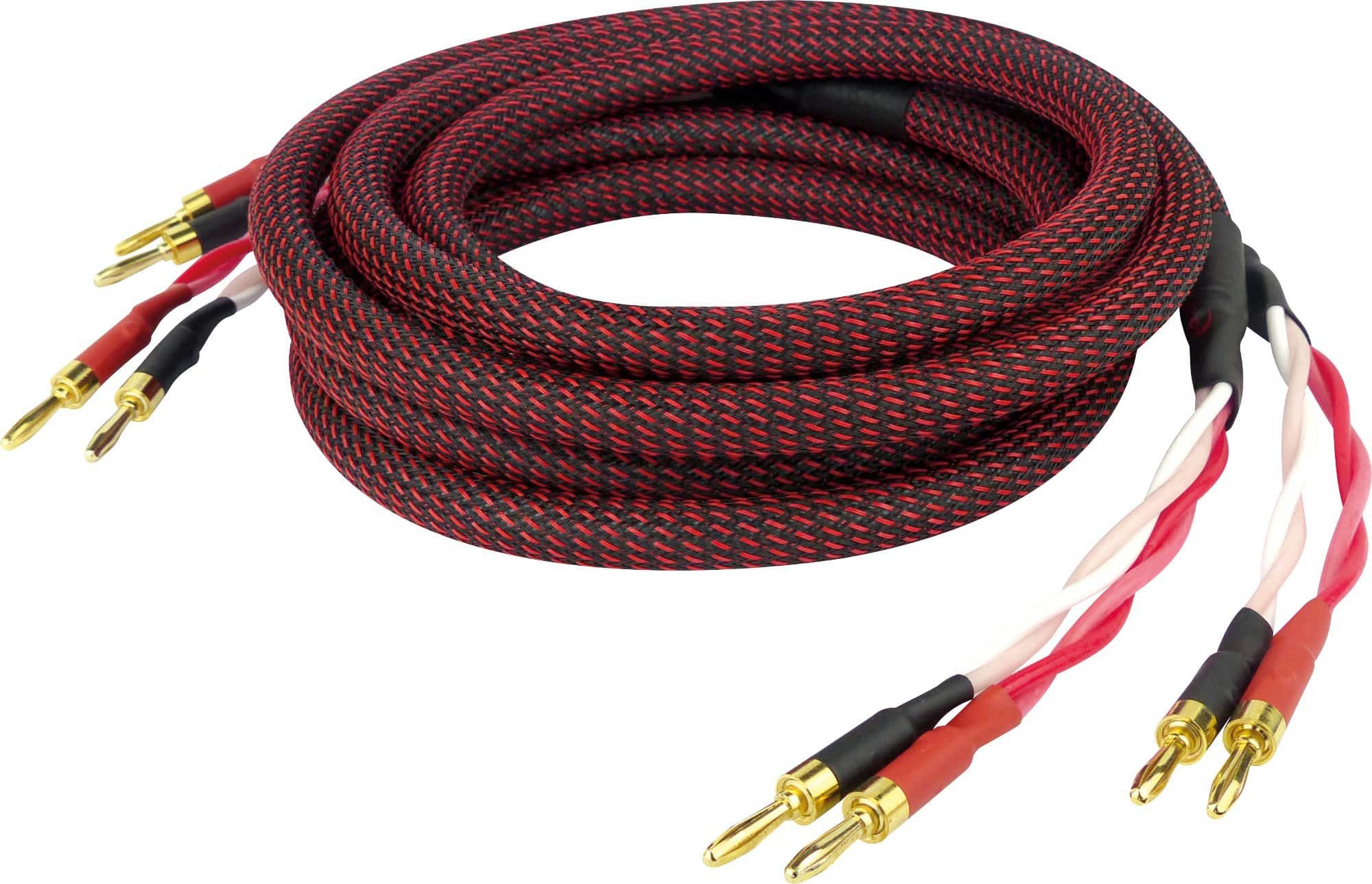Dynavox Perfect Sound Lautsprecherkabel Paar - Kabel mit Bananensteckern Audio-Kabel, Bananenstecker, (300 cm), Kabeldurchmesser ca. 12 mm
