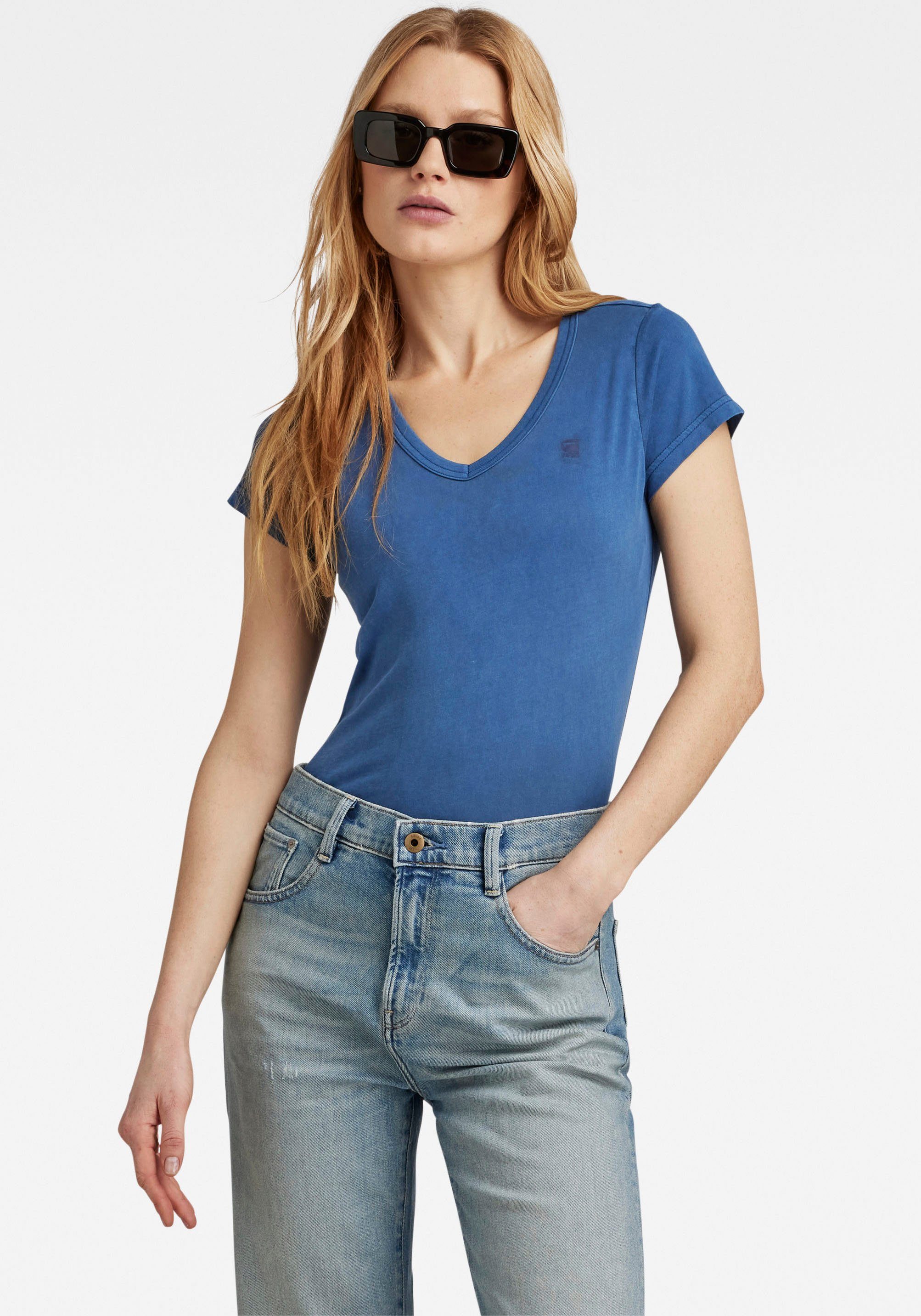 G-Star RAW V-Shirt Eyben rank slim blue v t