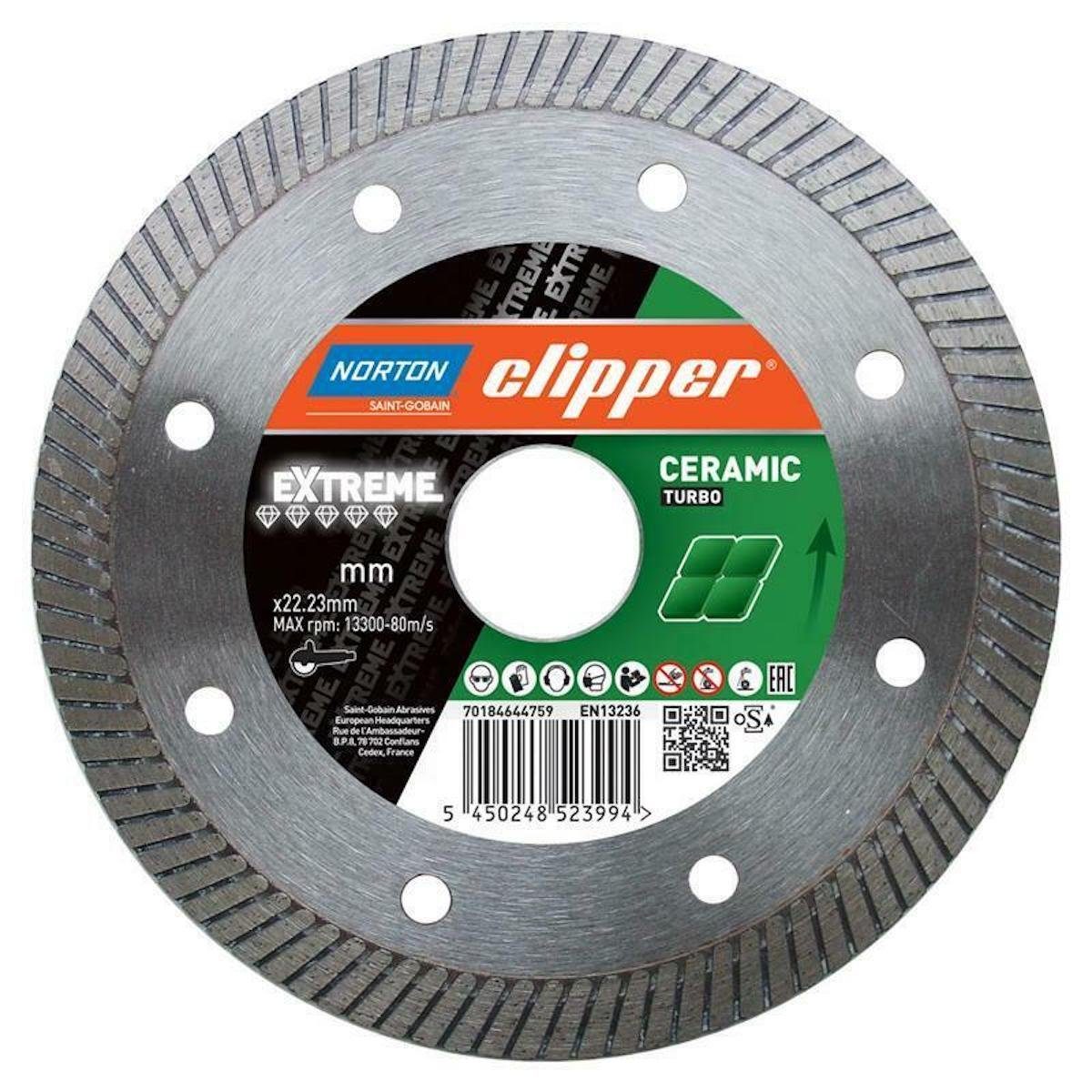 NORTON CLIPPER Diamanttrennscheibe Extreme Ceramic Turbo- 250 x 25,4 mm Super Gres XT