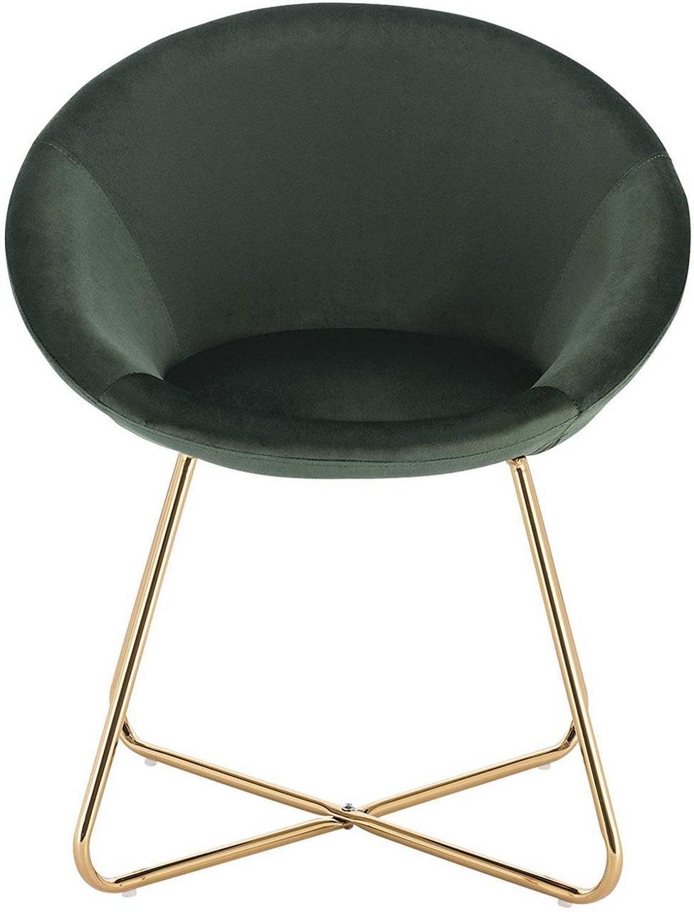 St), Esszimmer goldene Stuhl, Metallbeine Polsterstuhl Woltu Dunkelgrün (1