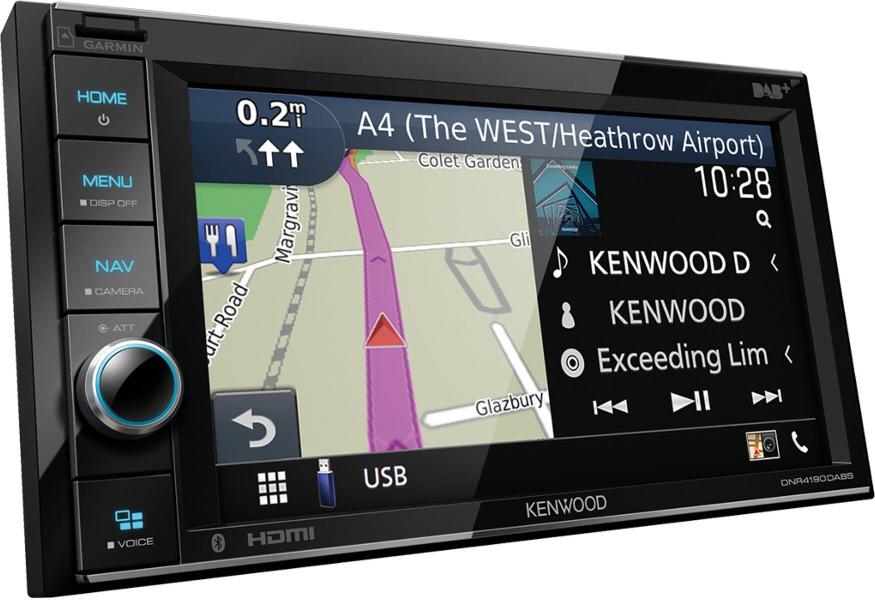 KENWOOD DNR4190DABS 2-DIN NAVDAB+ Bluetooth Apple CarPlay Autoradio Autoradio (RDS, AM/FM Radio, Animiertes Display, Bluetooth, DAB+, Eingebauter Equalizer, Freisprecheinrichtung, Touchscreen, AUX Eingang, 2 DIN)