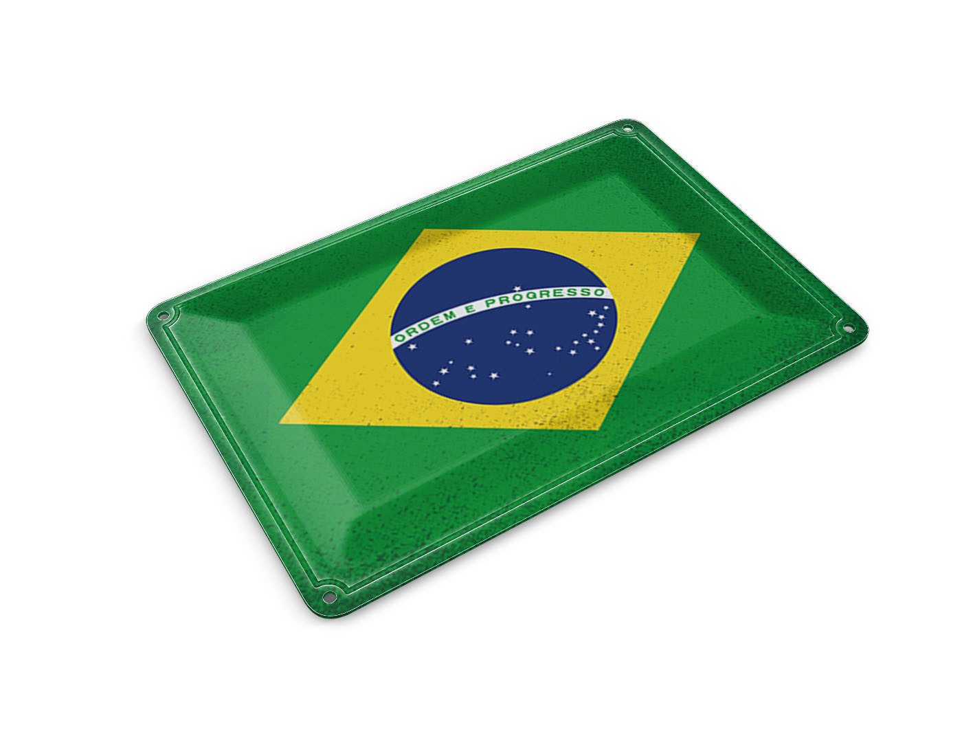 Femer GmbH Postkarte Flagge Brasilien 14x10cm Flag of Brazil Vintage, unfrankiert