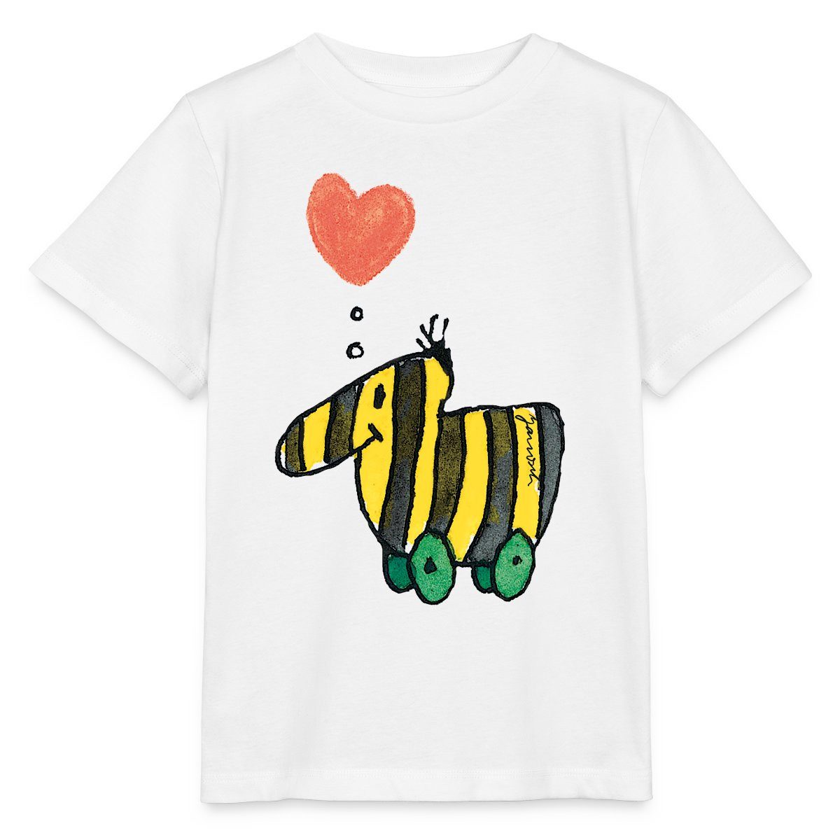 Spreadshirt T-Shirt Janosch Große Tigerente Mit Herz Liebe Kinder Basic T-Shirt (1-tlg)