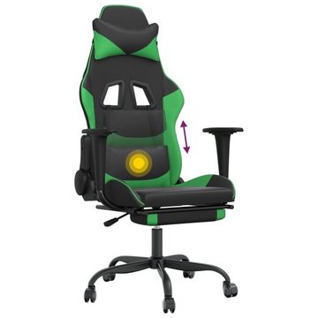 vidaXL Gaming-Stuhl Gaming-Stuhl mit Massage & Fußstütze Schwarz & Grün Kunstleder (1 St)