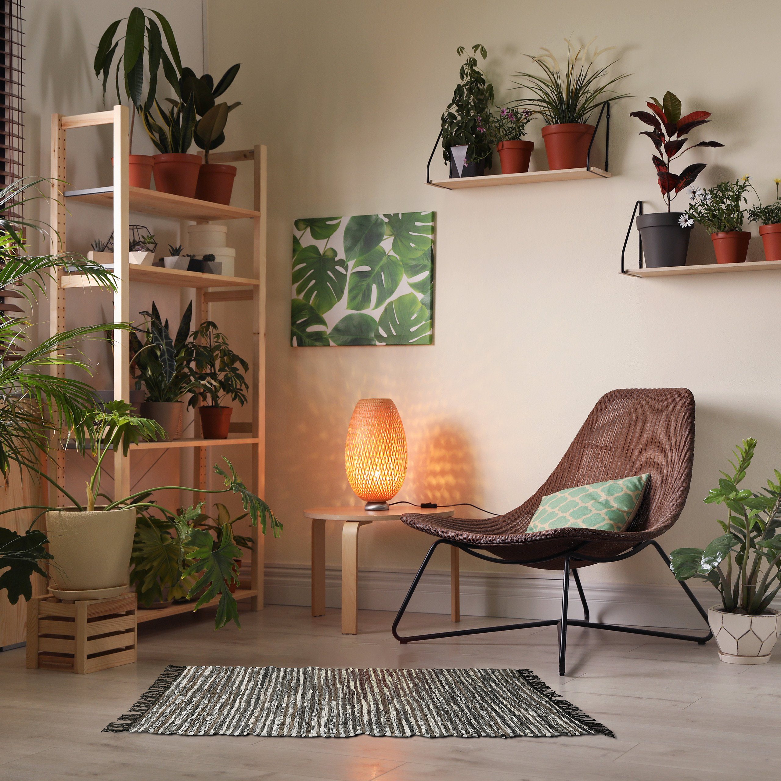 relaxdays Läufer Flickenteppich Leder & Baumwolle, günstig online kaufen