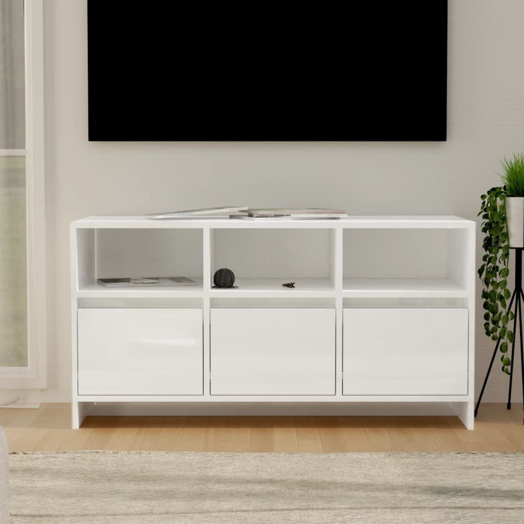furnicato TV-Schrank Hochglanz-Weiß 102x37,5x52,5 cm Holzwerkstoff