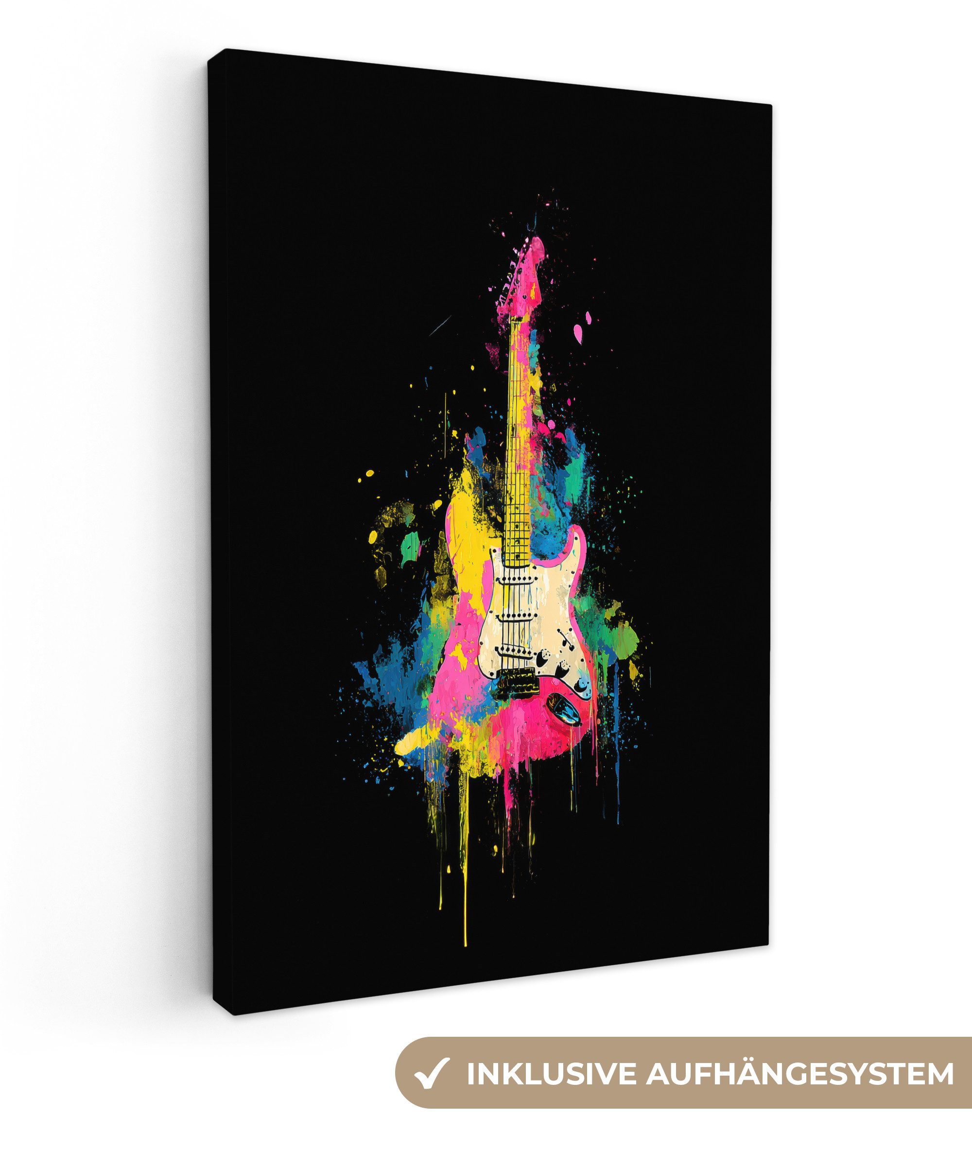 OneMillionCanvasses® Leinwandbild Gitarre - Bunt - günstig online kaufen