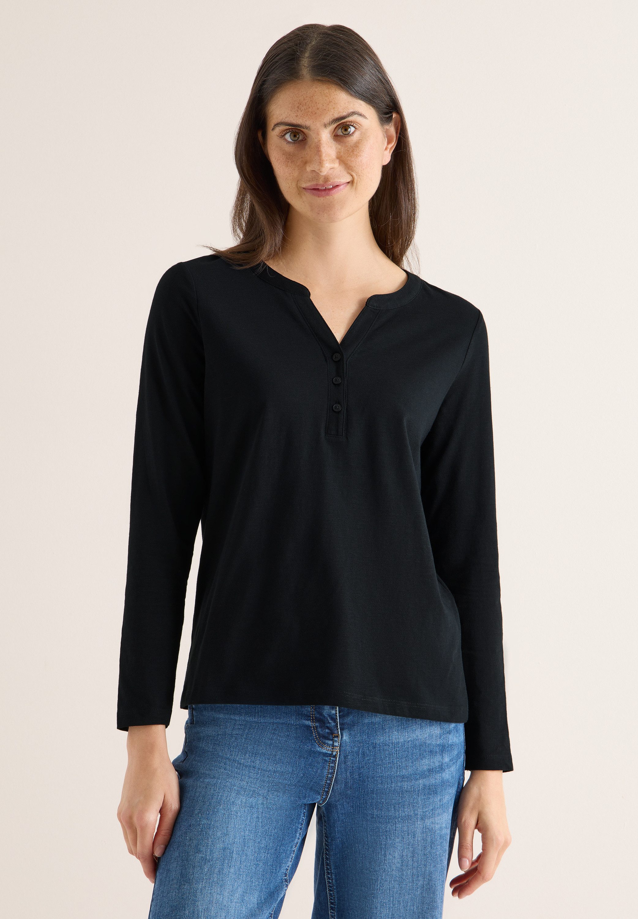 CECIL Langarmshirt aus reiner Baumwolle günstig online kaufen