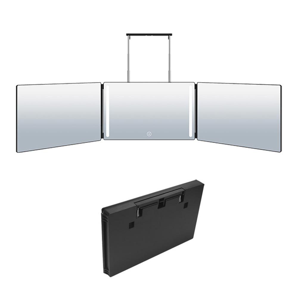 Kpaloft Kosmetikspiegel, 360° mit LED,Haken,Touchschalter Seiten 3 faltbar