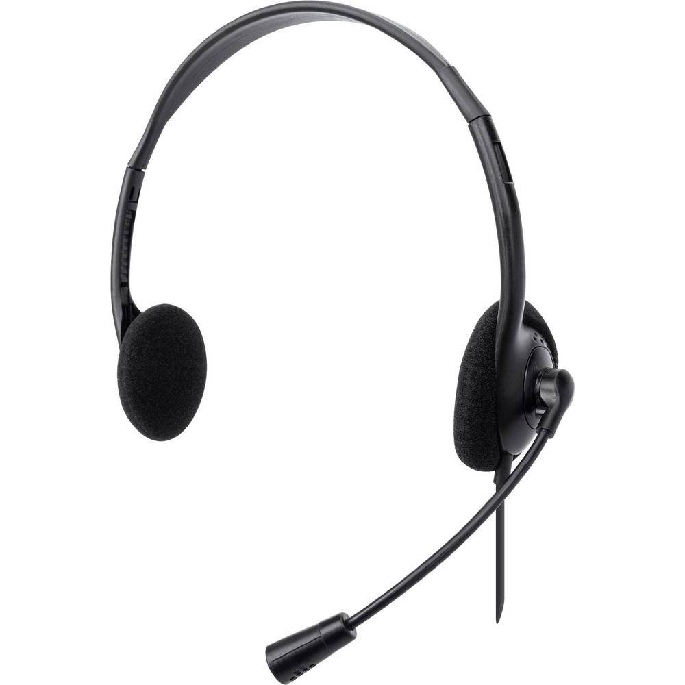 Mikrofon-Stummschaltung) USB-Headset Kopfhörer (Lautstärkeregelung, INTRACOM ohraufliegendes MANHATTAN Federleichtes, Stereo IC
