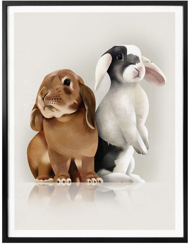 Wall-Art Poster Bunny Love, Schriftzug (1 St), Wandbild, Wandposter Poster, Bild
