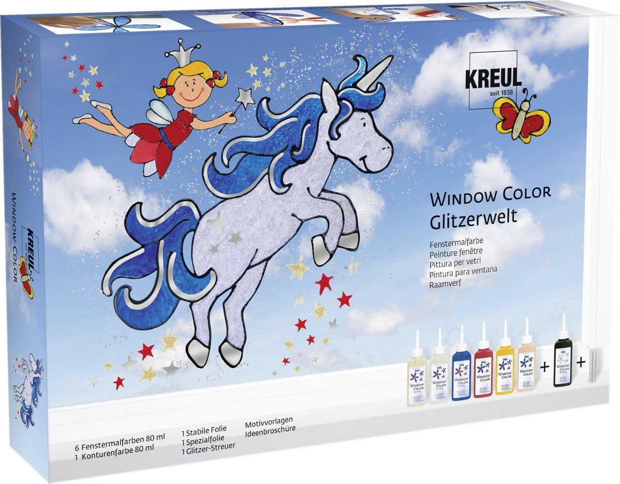 Bastelfarbe Kreul Window Color Glitzerwelt Set