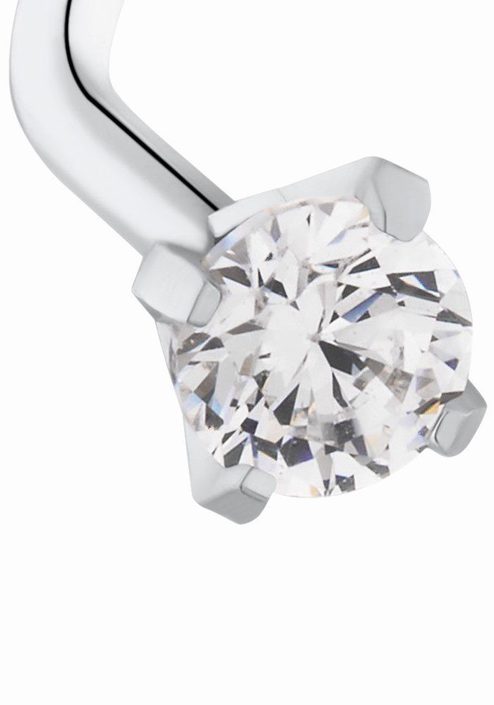 Amor Nasenpiercing Schmuck Geschenk Piercing Körperschmuck Silber 925, mit Zirkonia (synth)