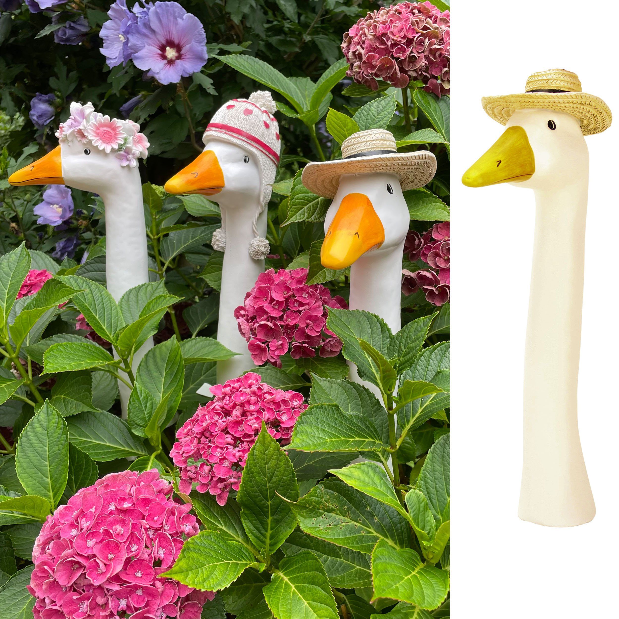 Online-Fuchs Gartenfigur Gänsehals Gartenstecker Gans - lustige Deko Garten günstig online kaufen