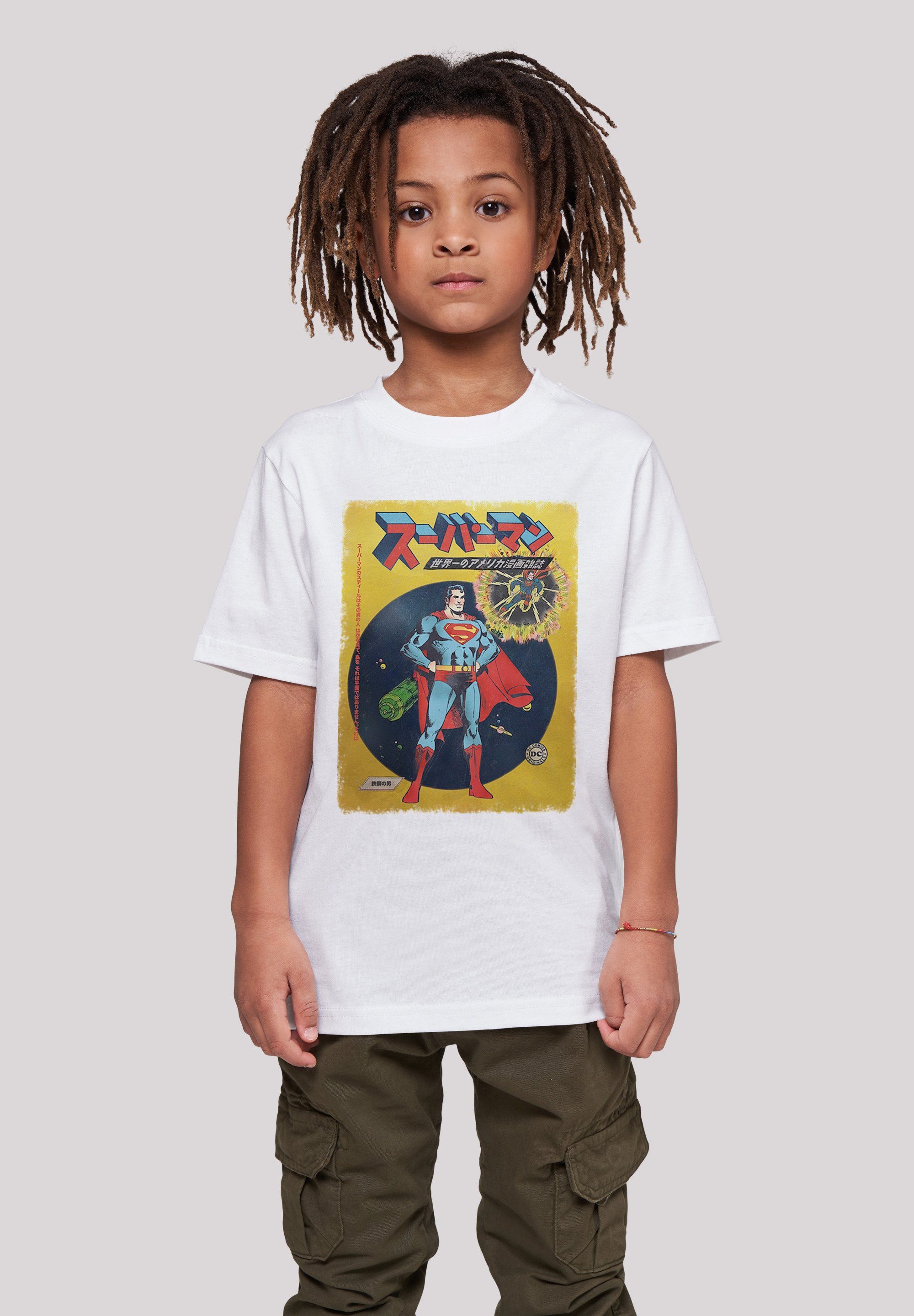 Merch,Jungen,Mädchen,Bedruckt Cover Superman Comics DC Kinder,Premium F4NT4STIC weiß T-Shirt International Unisex