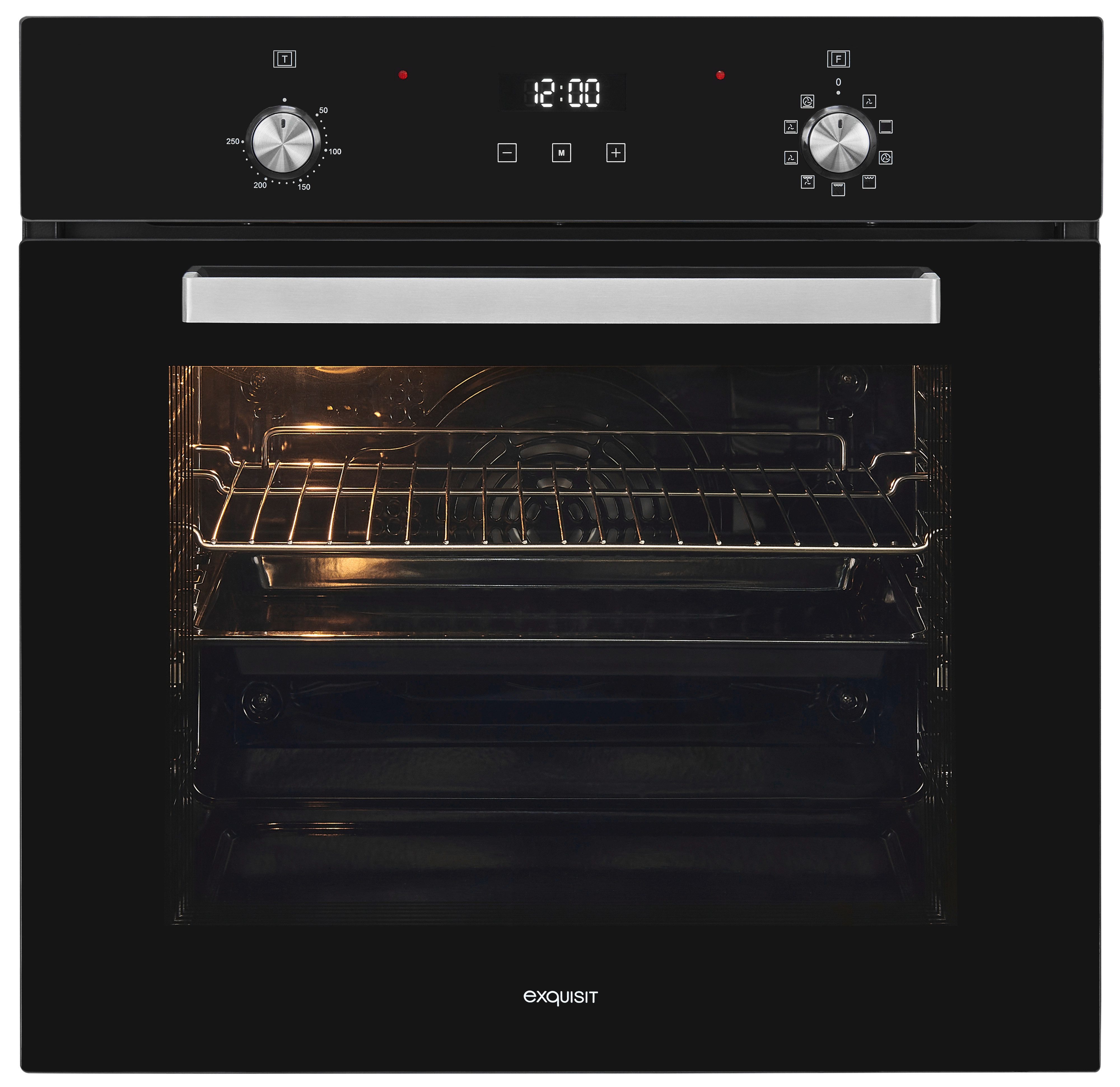 exquisit Backofen EBE76-9-H-020, mit 1-fach-Teleskopauszug, Pizzafunktion – ideal für Pizza, Focaccia und mehr!