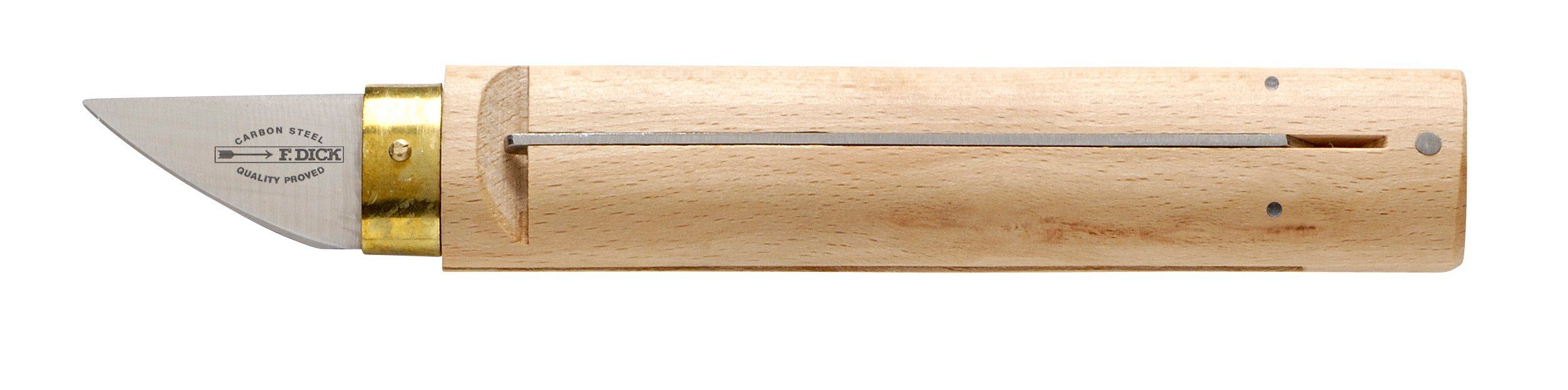 verstellbar gerader F.DICK Holzgriff; F. Universalschneide-Aufsatz RÃ¼cken; DICK Trennmesser (LÃ¤nge gebogen) 17cm;