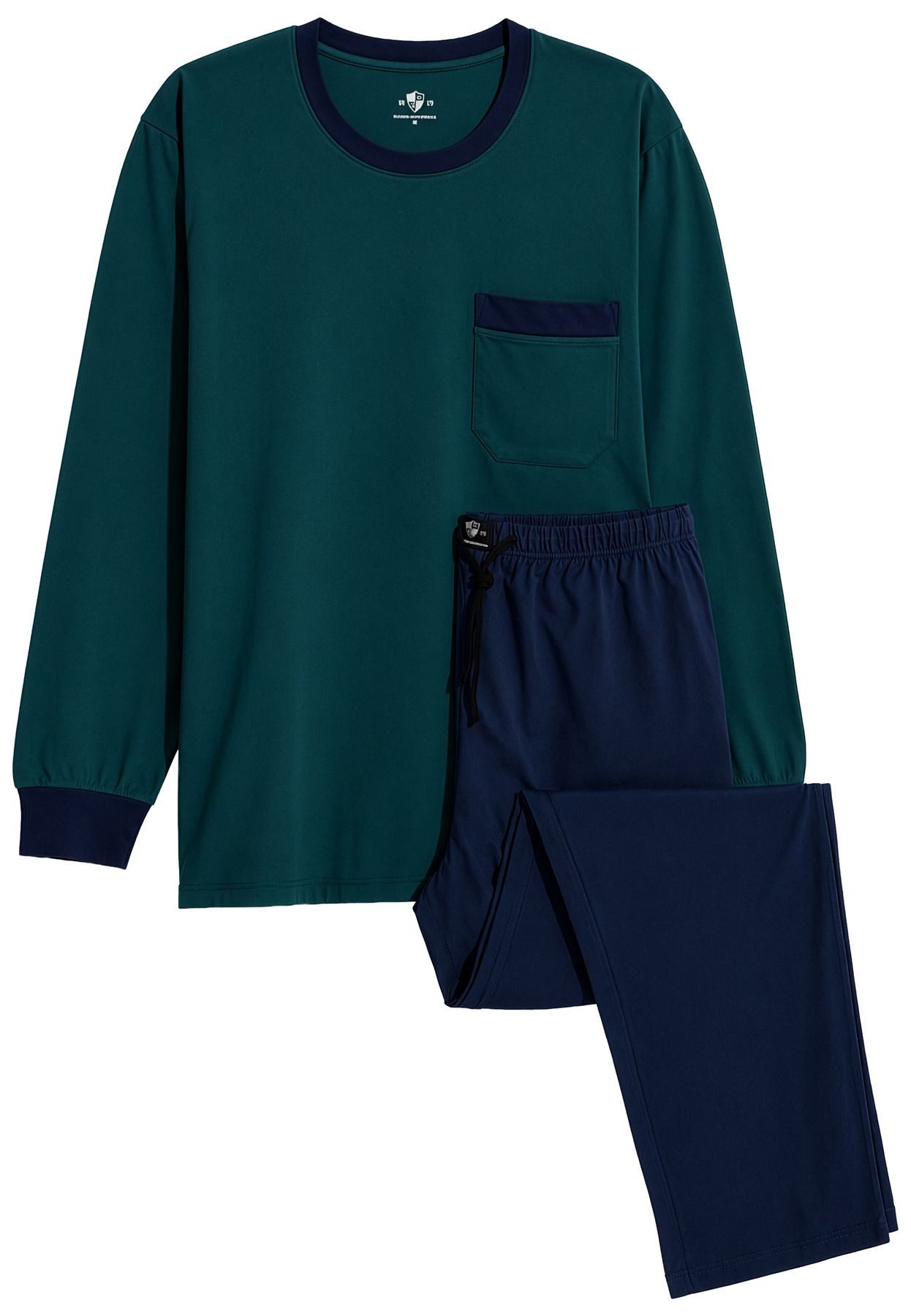 HAASIS Bodywear 1919 Pyjama Herren Pyjama 77112922-2XL (1 tlg) Pyjama, Rundhals, Brusttasche, Hose m. Seitentaschen