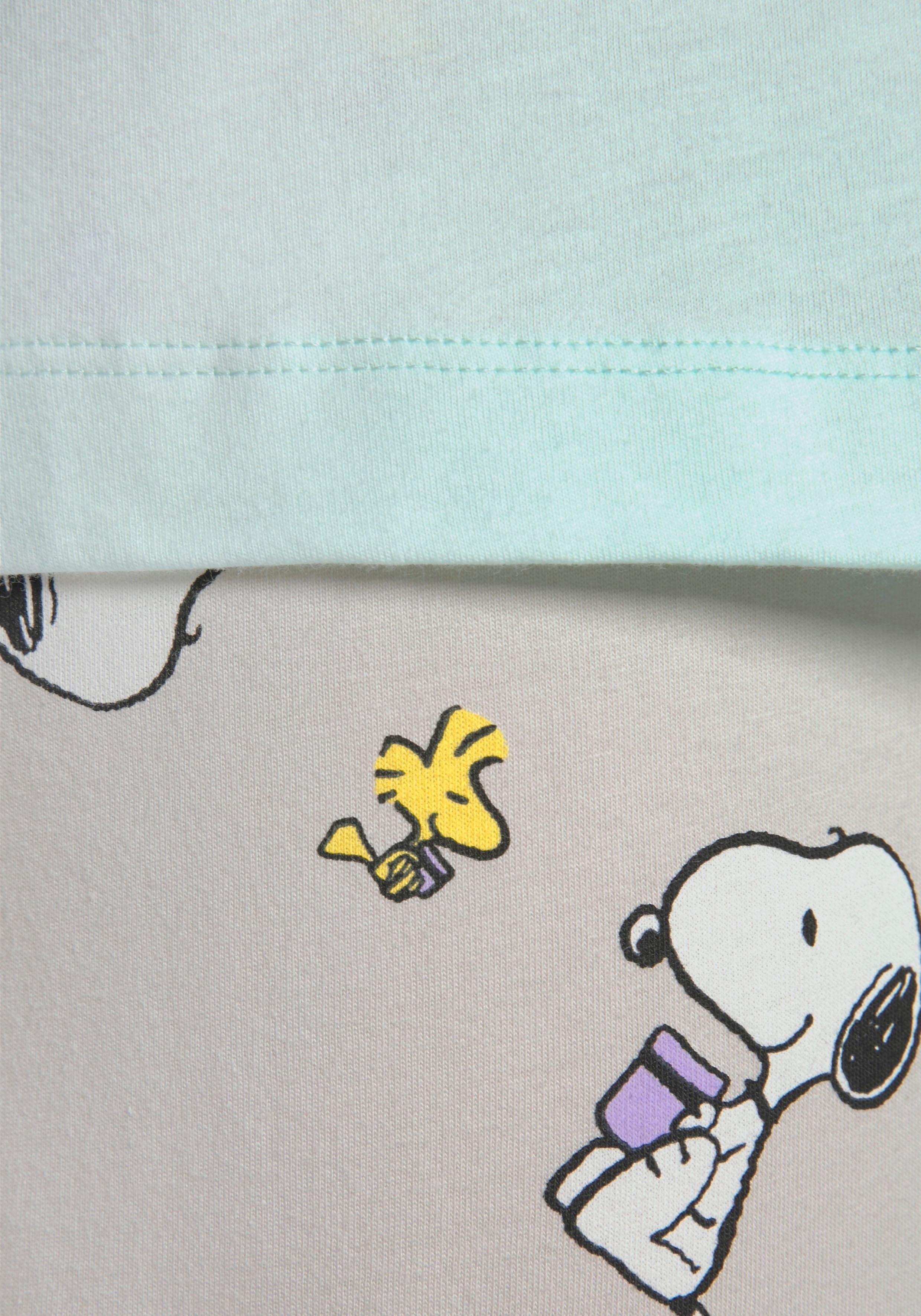 1 und Druck Snoopy Woodstock Stück) tlg., PEANUTS (2 mit Pyjama