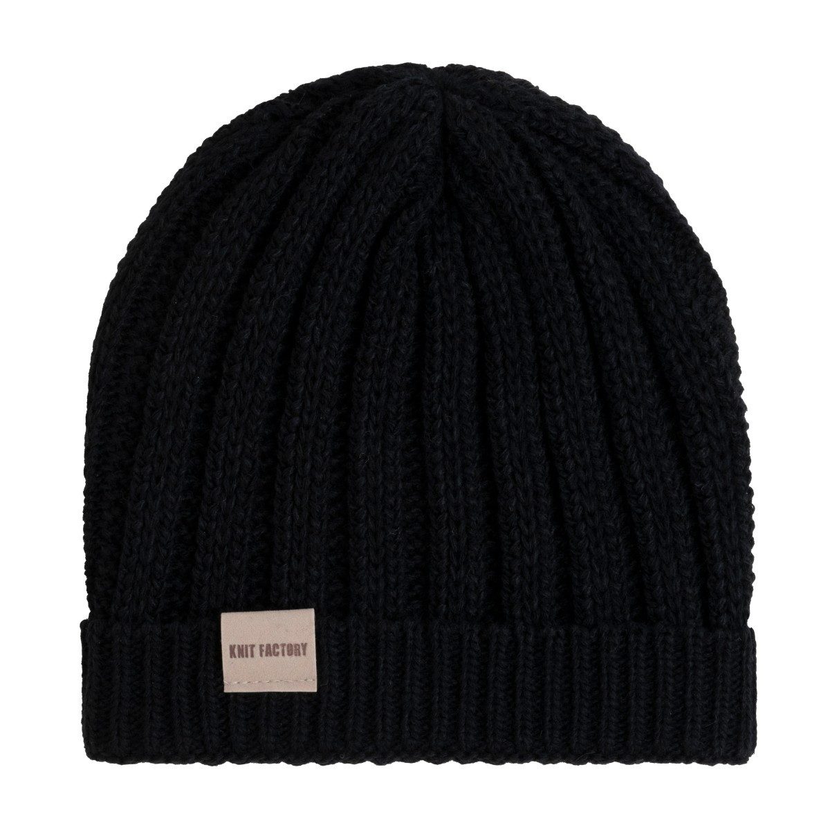 Knit Factory Strickmütze Nica Mütze Schwarz One Size Gestreift (Set, 1-St., Spar-Set) mütze damen jungen herren set winter herbst beanie Strick sale warm