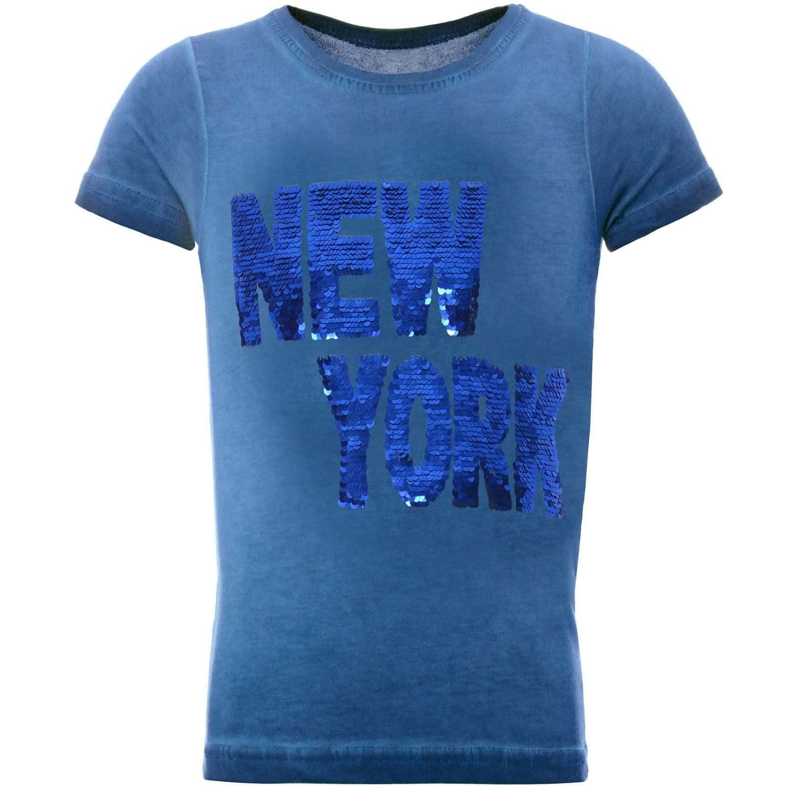 T-Shirt Jungen T-Shirt mit Wende Pailletten Schriftzug