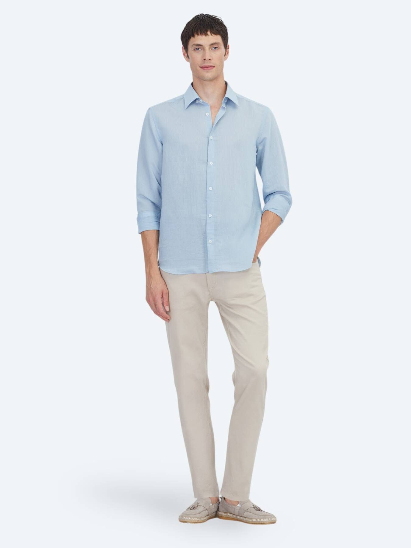 KİP Hemdbluse Blau Gestreiftes Casual Hemd Regular Fit
