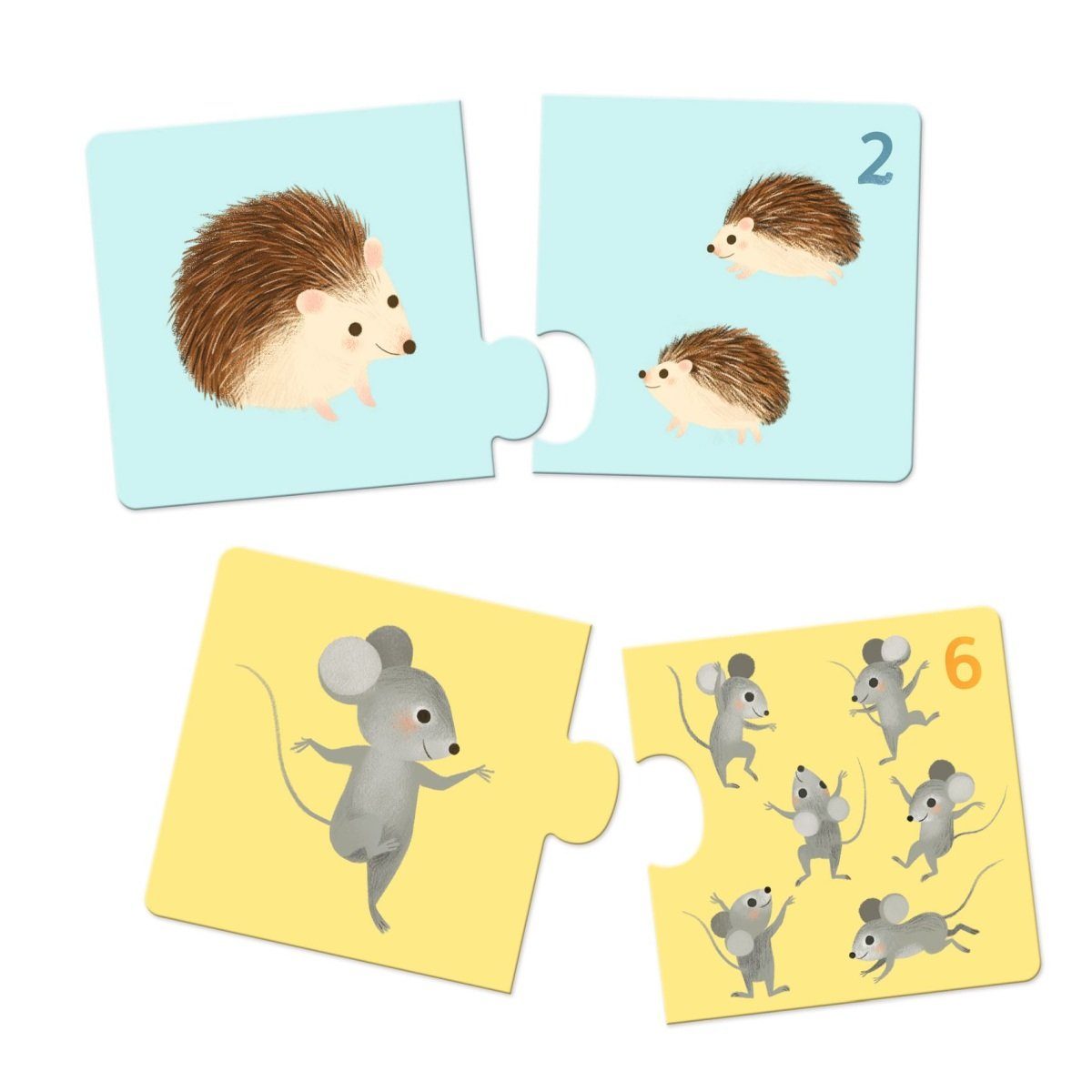 DJECO Puzzle Lernspiel Puzzle Duo Assoziationsspiel für Kinder ab 2 Jahren, 2 Puzzleteile
