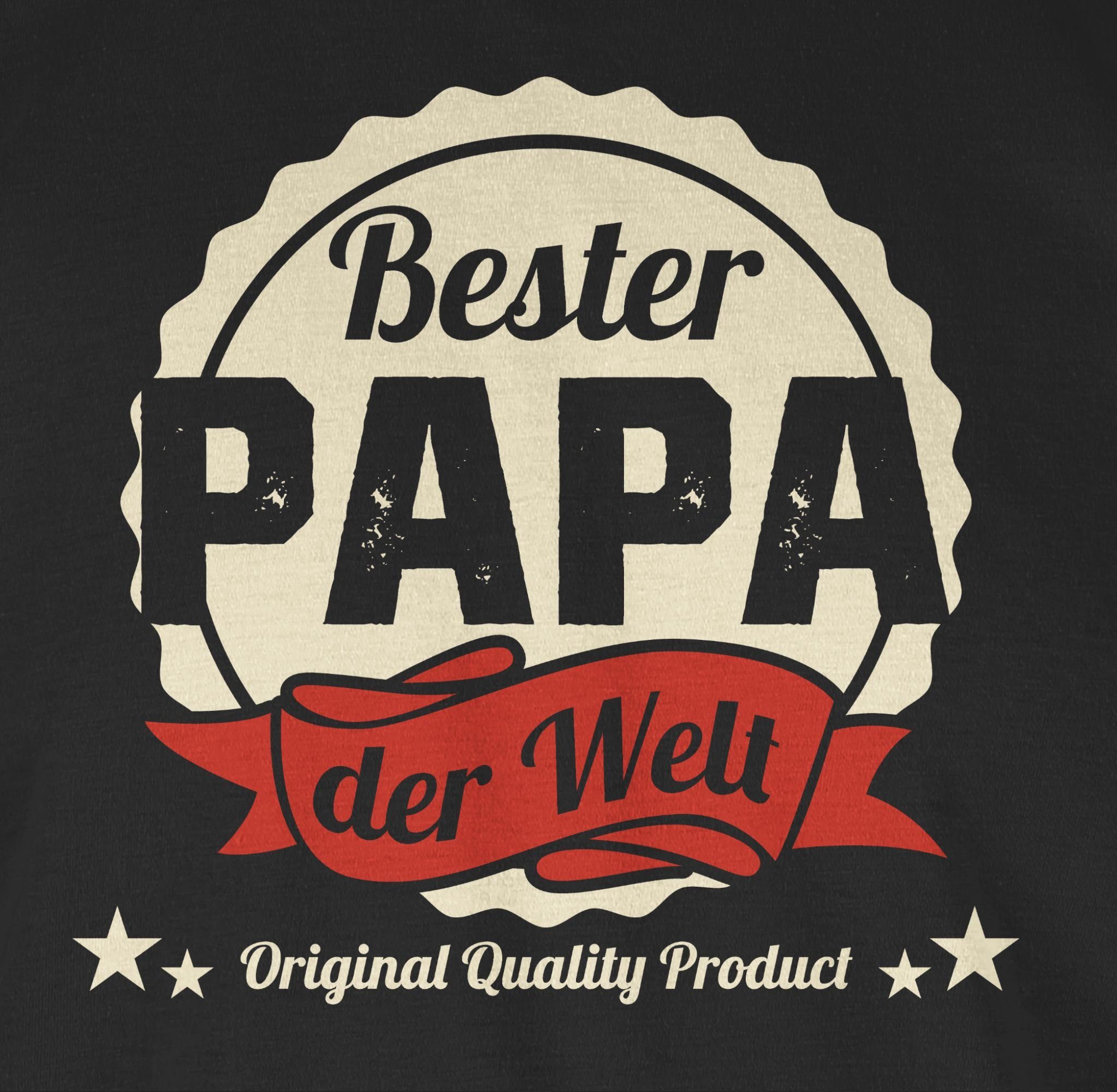 02 Vatertag Schwarz Bester Geschenk für T-Shirt Papa Papa Welt der Shirtracer