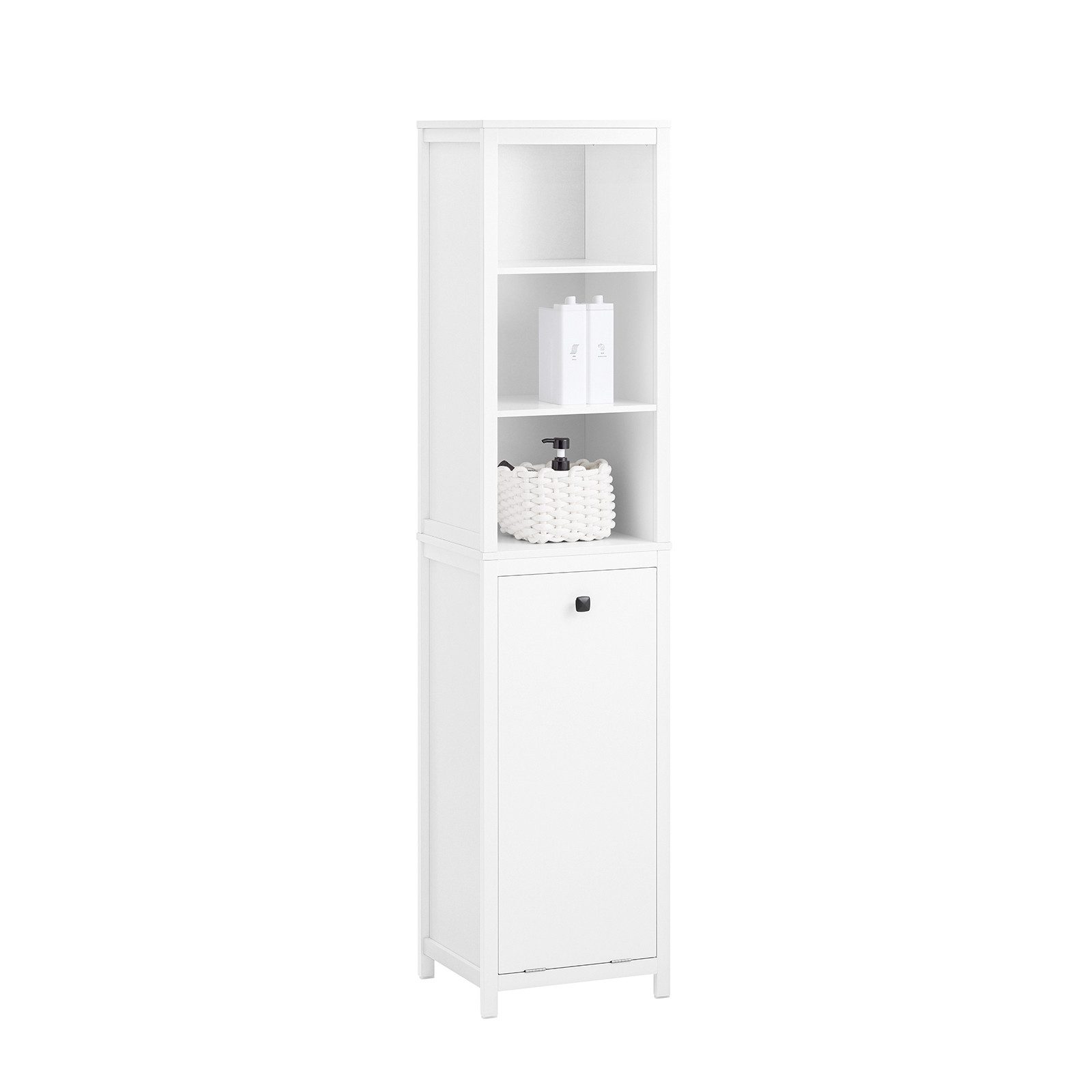 SoBuy Hochschrank BZR95 Badezimmerschrank mit Wäschesack günstig online kaufen