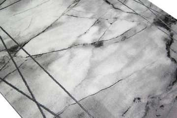 Teppich Teppich Marmor Optik mit Glanzfasern in grau, TeppichHome24, rechteckig, Höhe: 12 mm