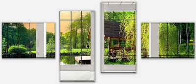wandmotiv24 Mehrteilige Bilder Fenster aussicht, Ausblicke (Set, 4 St), Wandbild, Wanddeko, Leinwandbilder in versch. Größen